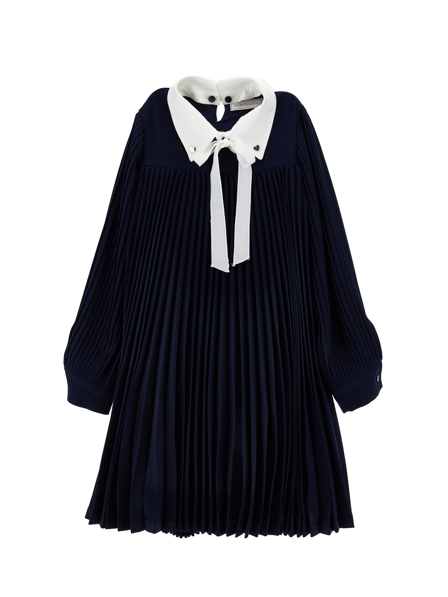 Nina Pleated Crepe Dress Navy