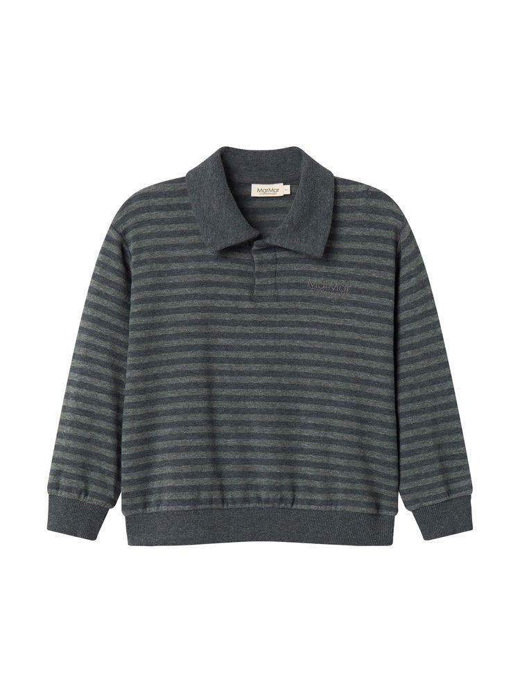 Forest Stripe Mel Thanos Polo Sweater