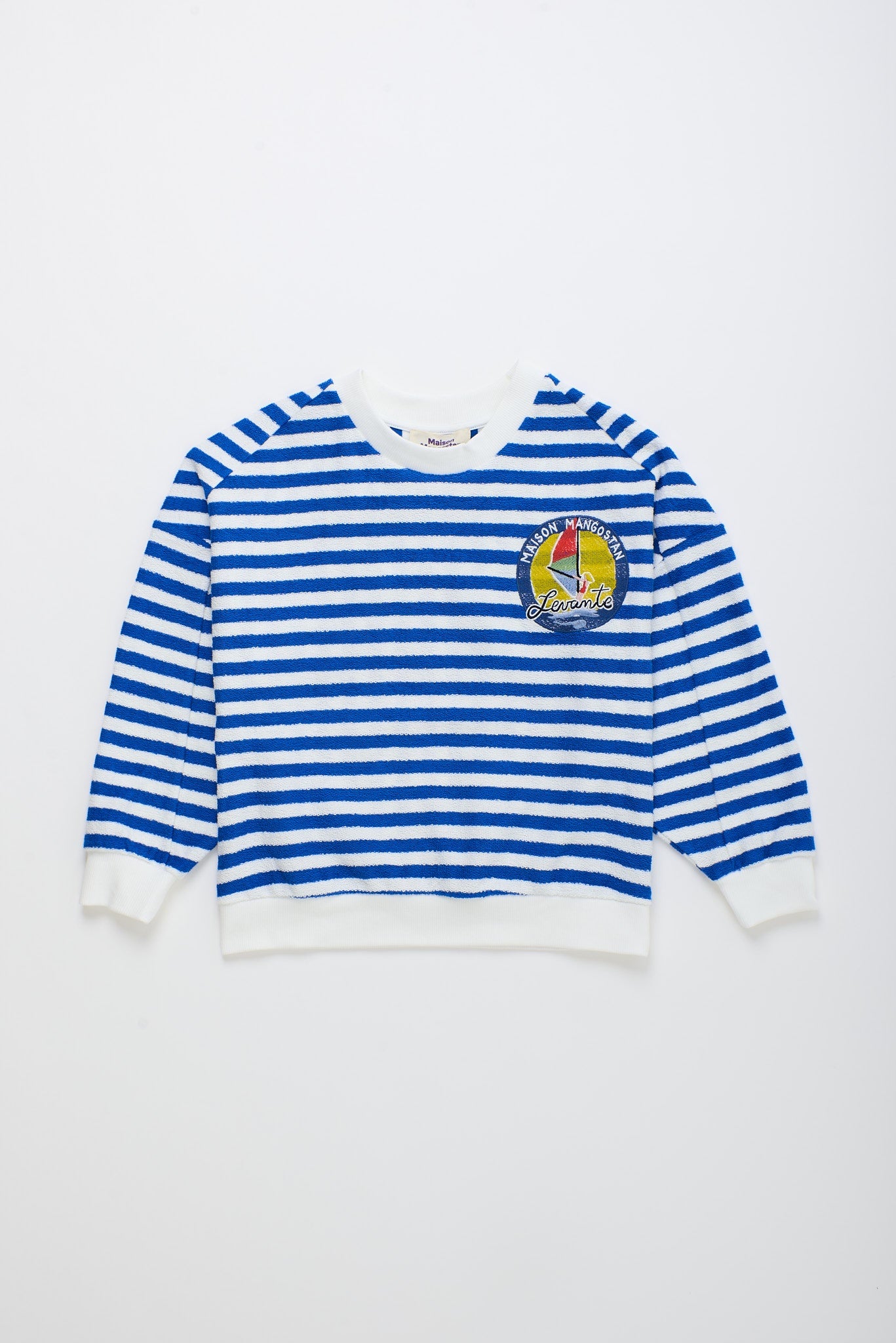 Levante Striped Knit Sweatshirt White/Blue