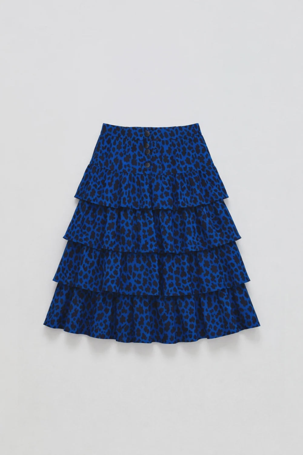 Animal Print Long Skirt Blue