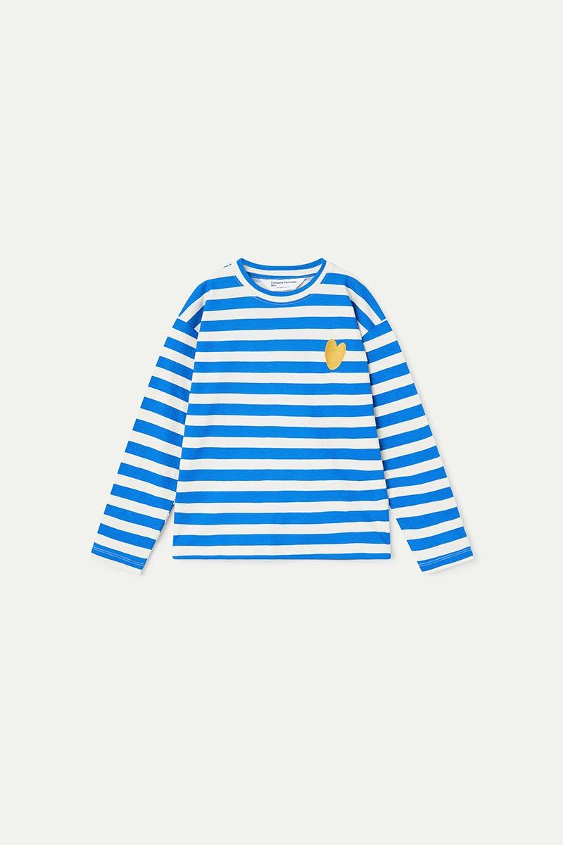 42420 WHT/Royal Blue Striped Tshirt