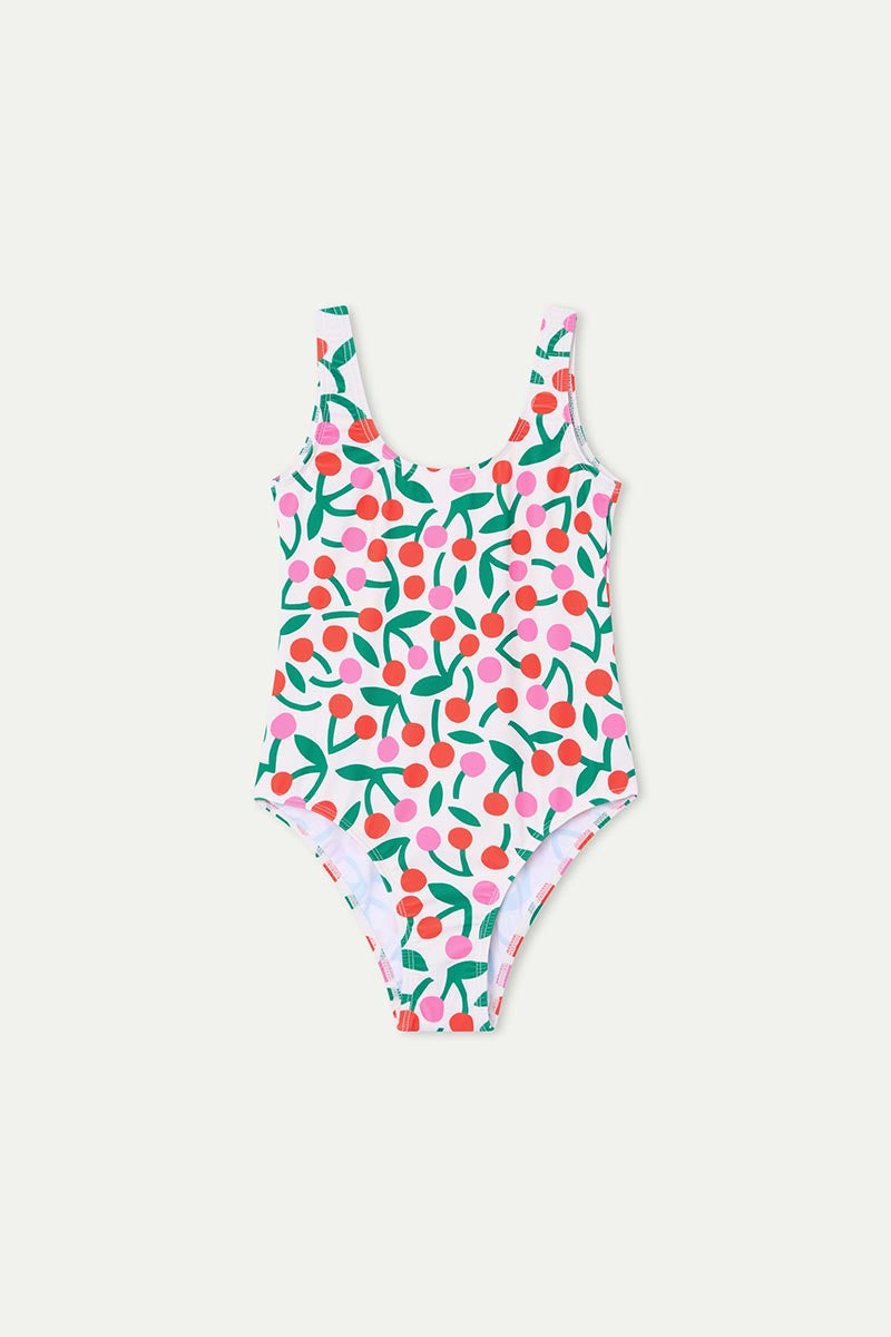 13402 White/Multi Cherry Swimsuit