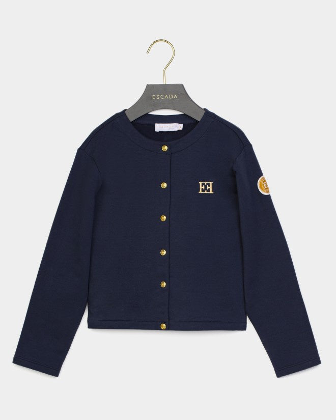 Navy Cardigan W/Gold Buttons