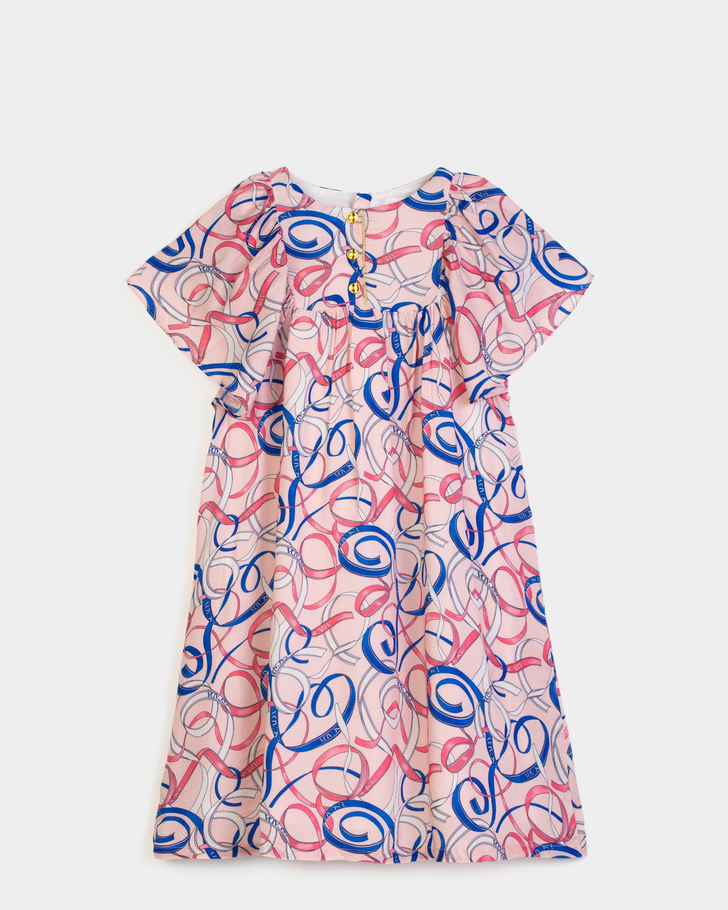 71428 Pink SS AOP Dress