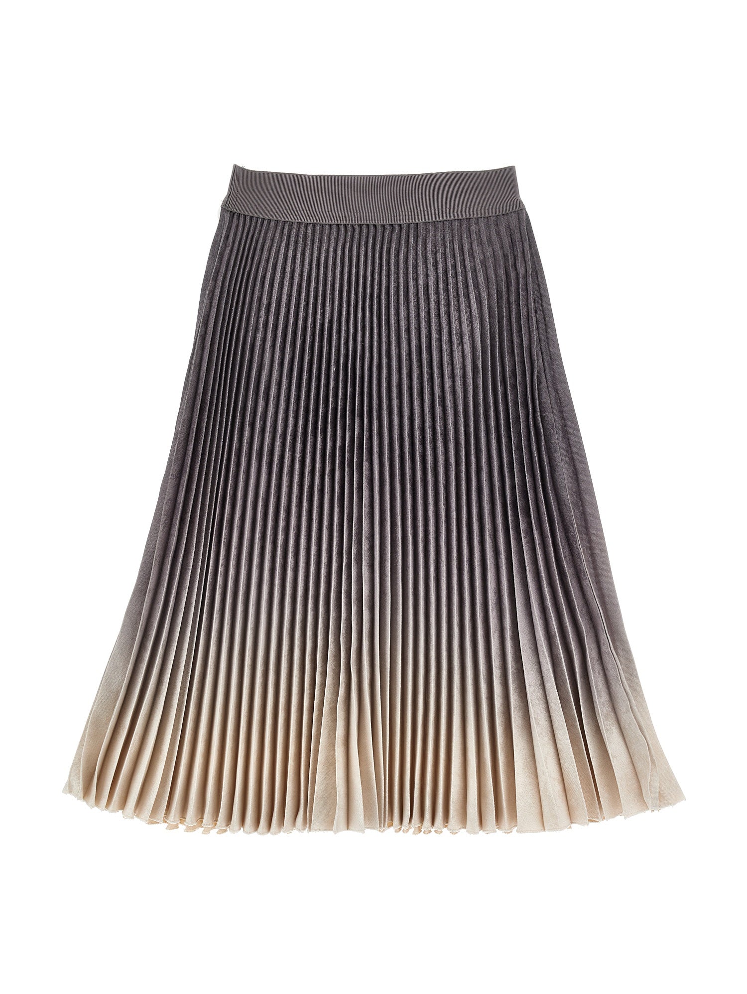 Pleated Moleskin Skirt Grey/White