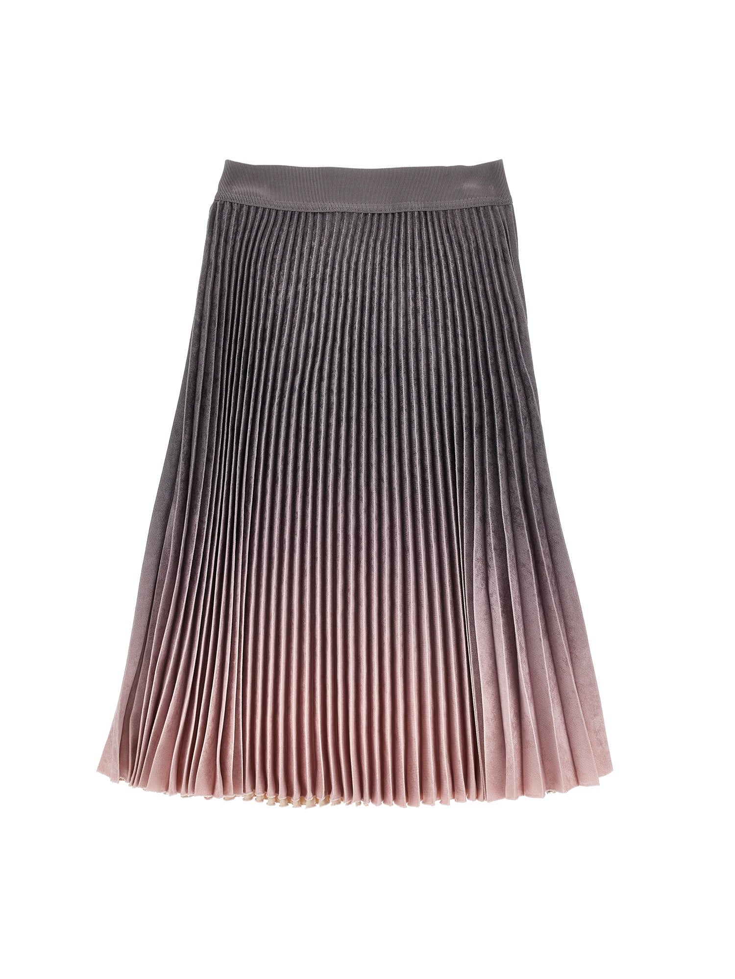Pleated Moleskin Skirt Grey/Pink