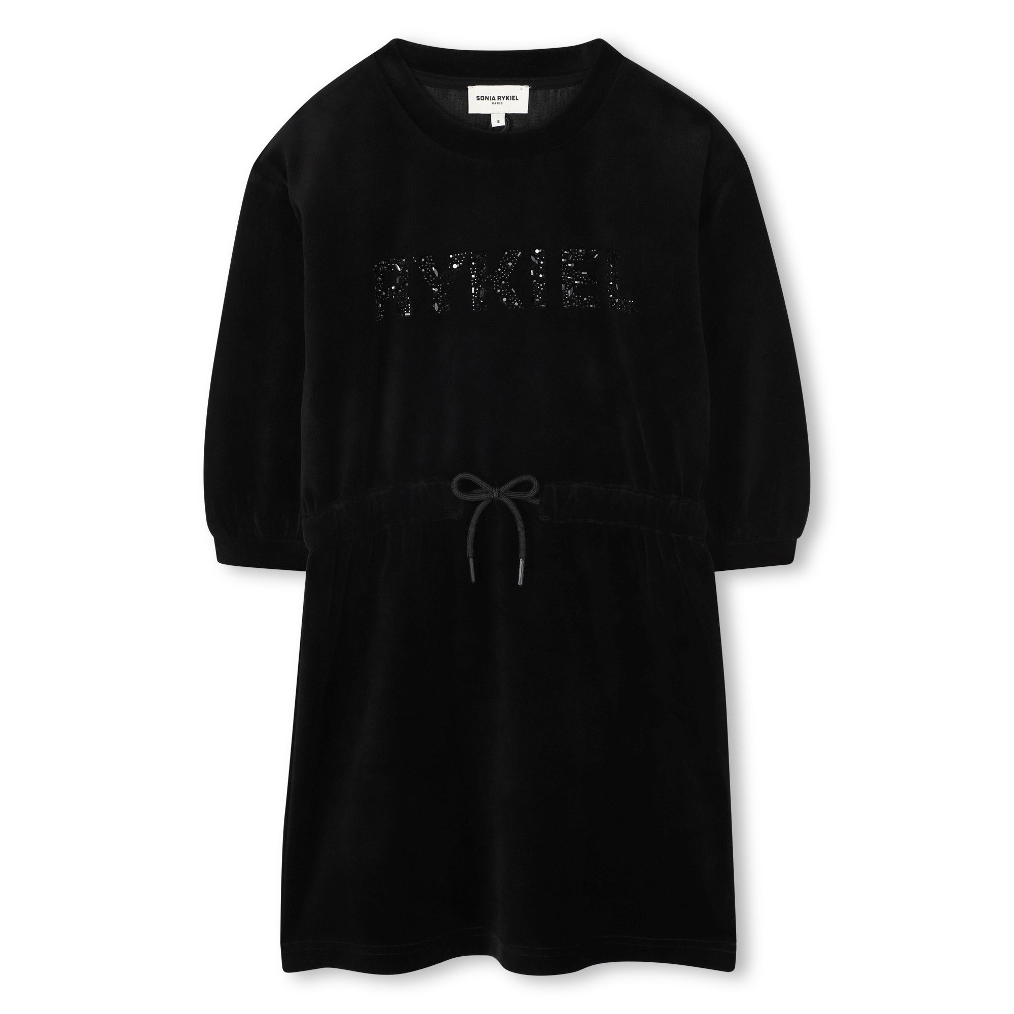 A00325 Black Logo 3/4 Sleeve Dress