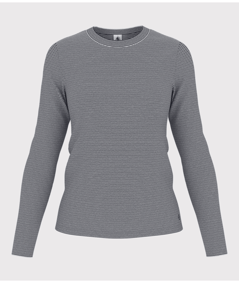 A0BLK Navy White Crew Neck Stripe Tee