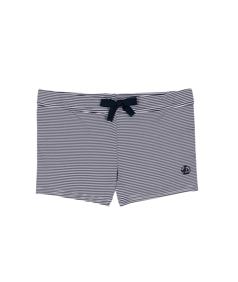 A0DBB Navy White Stripe Swim Shorts