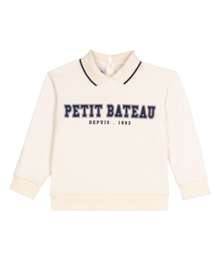 Girl Sweatshirt W/Collar and Logo White