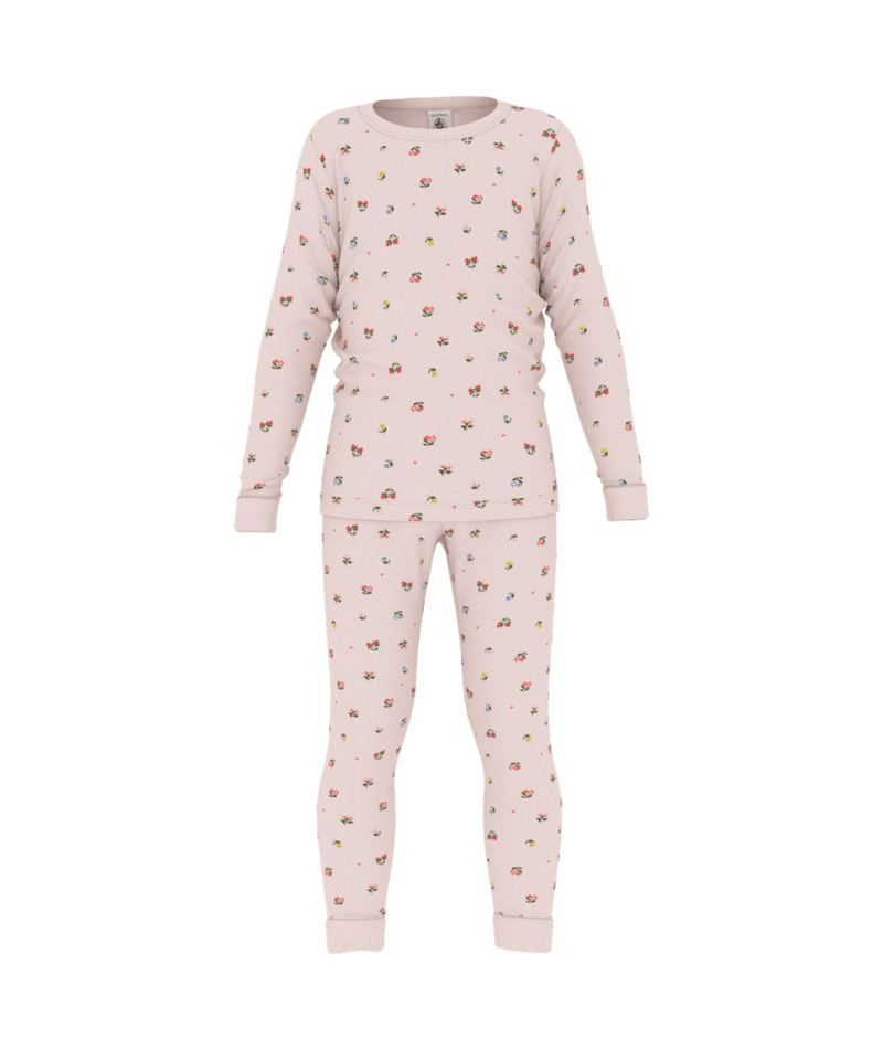 Girl Loungewear LS Floral Top and Pants Dusty Pink