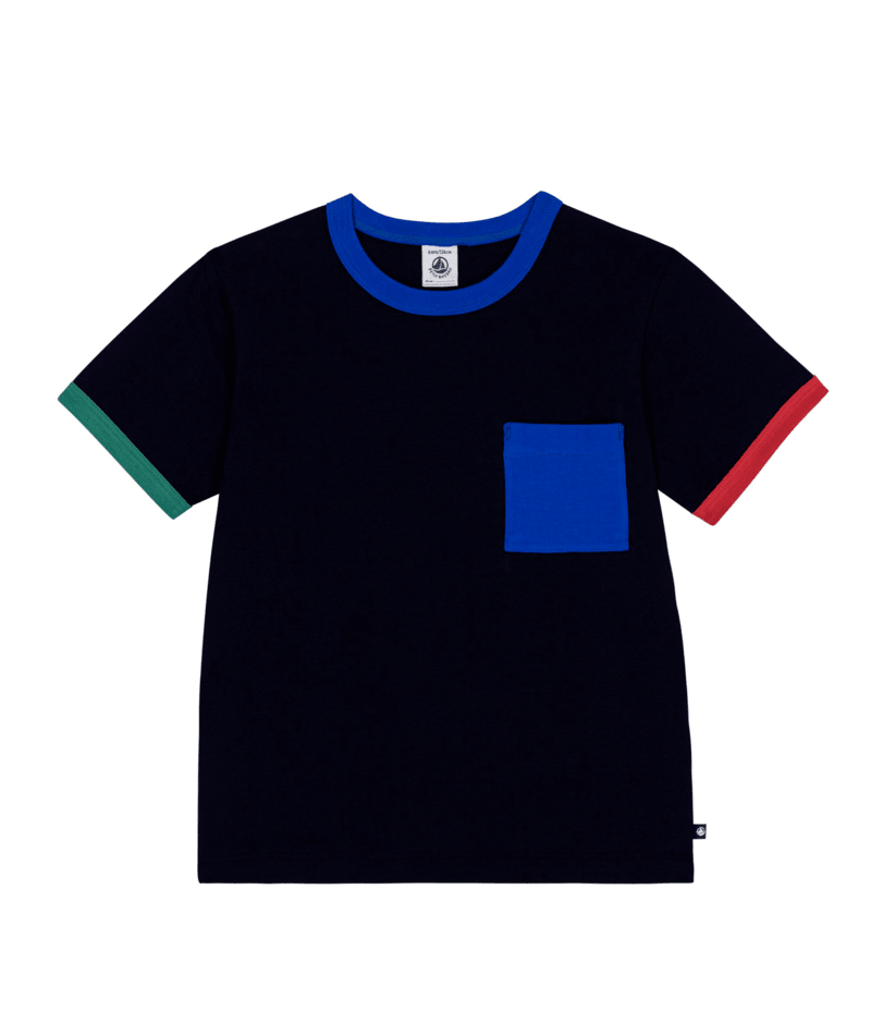 A0F67 Navy Tee W/Contrast Trim and Pockets