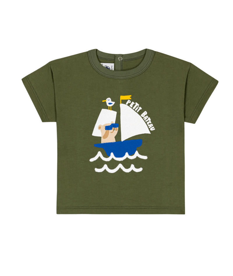 A0FKG Olive Green Tee With Graphic Baby