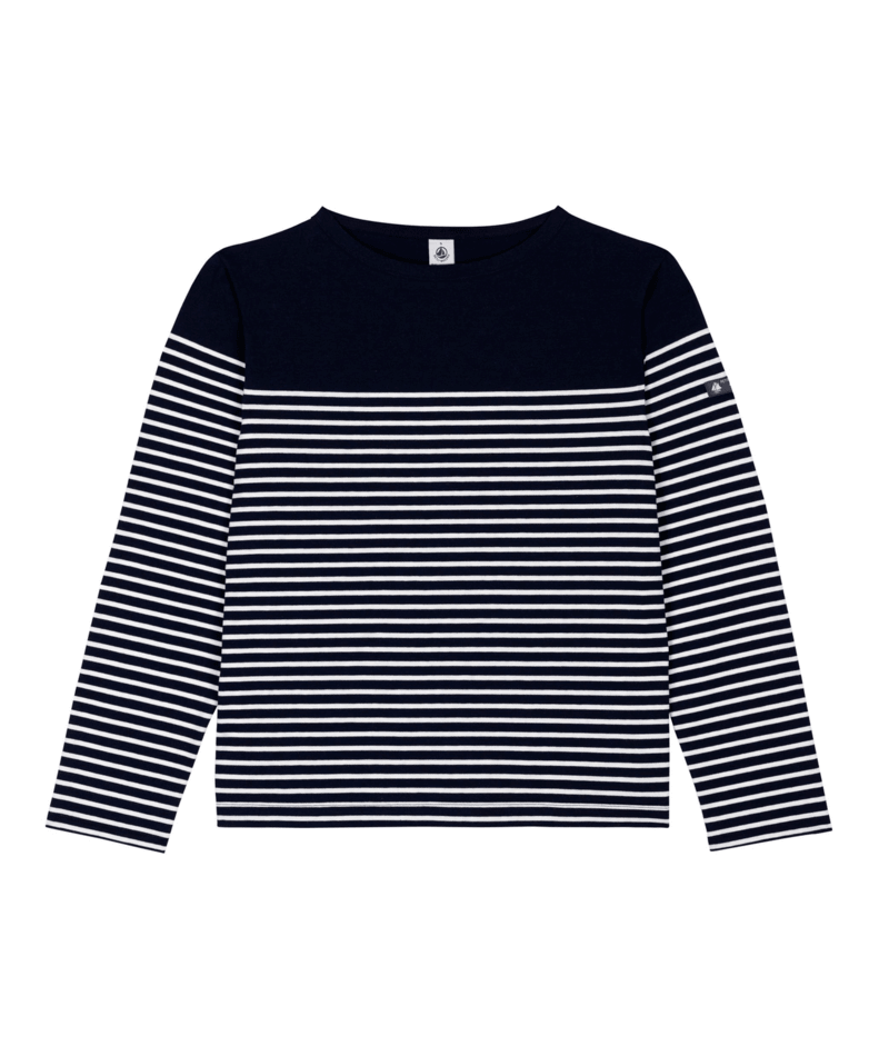 A0FPC White Navy Stripe Crew Neck Tee