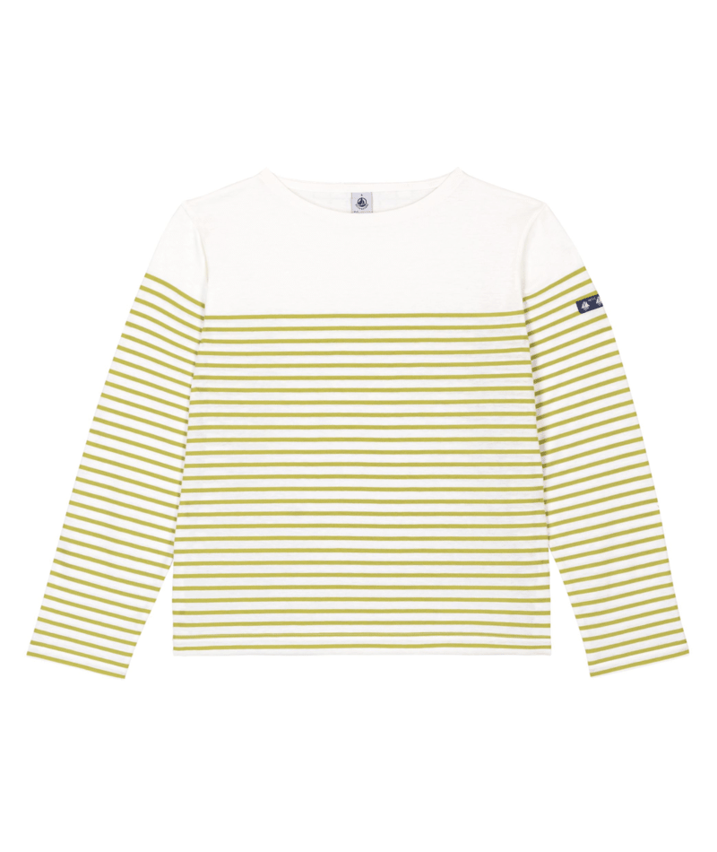 A0FPC White Green Stripe Crew Neck Tee