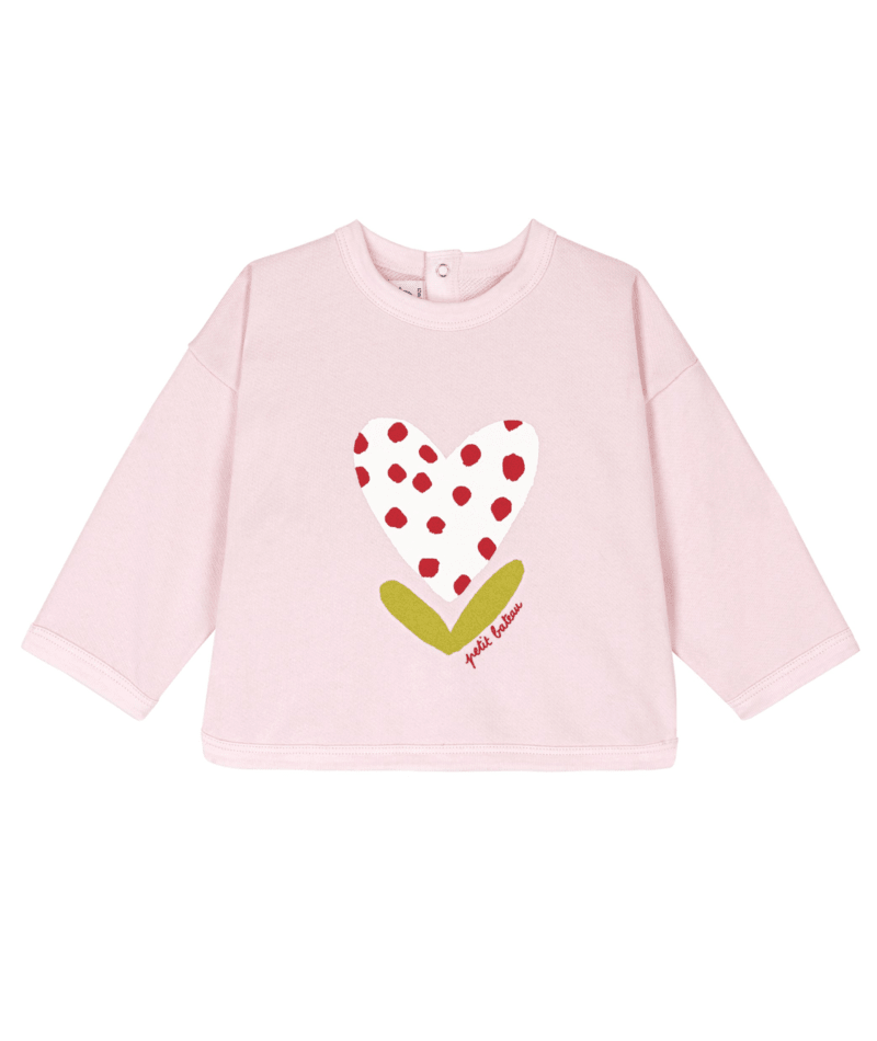 A0FRR Pink Sweatshirt W/Flower Graphic