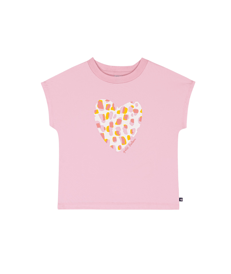 A0FTF Pink Tee W/Printed Heart Graphic