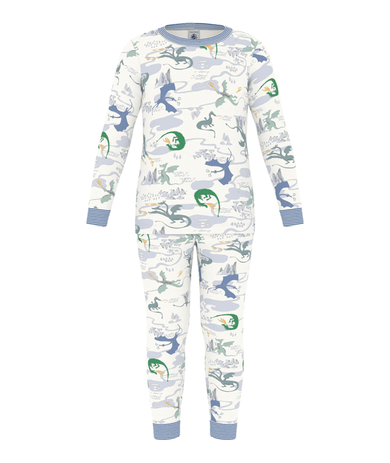 A0GX4 White Multi Dinosaur Print Pajamas