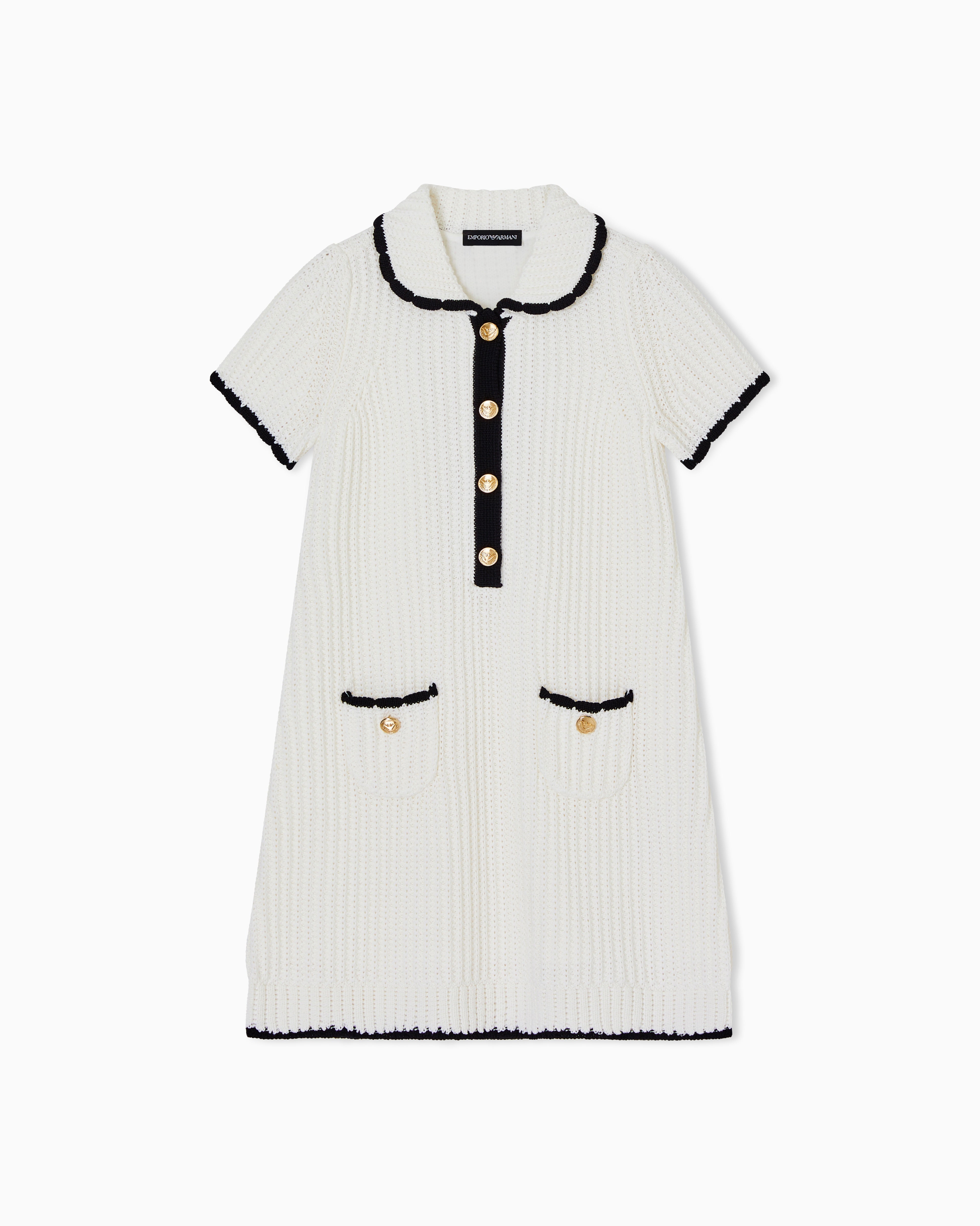 AF22776 White Girls Collared Dress