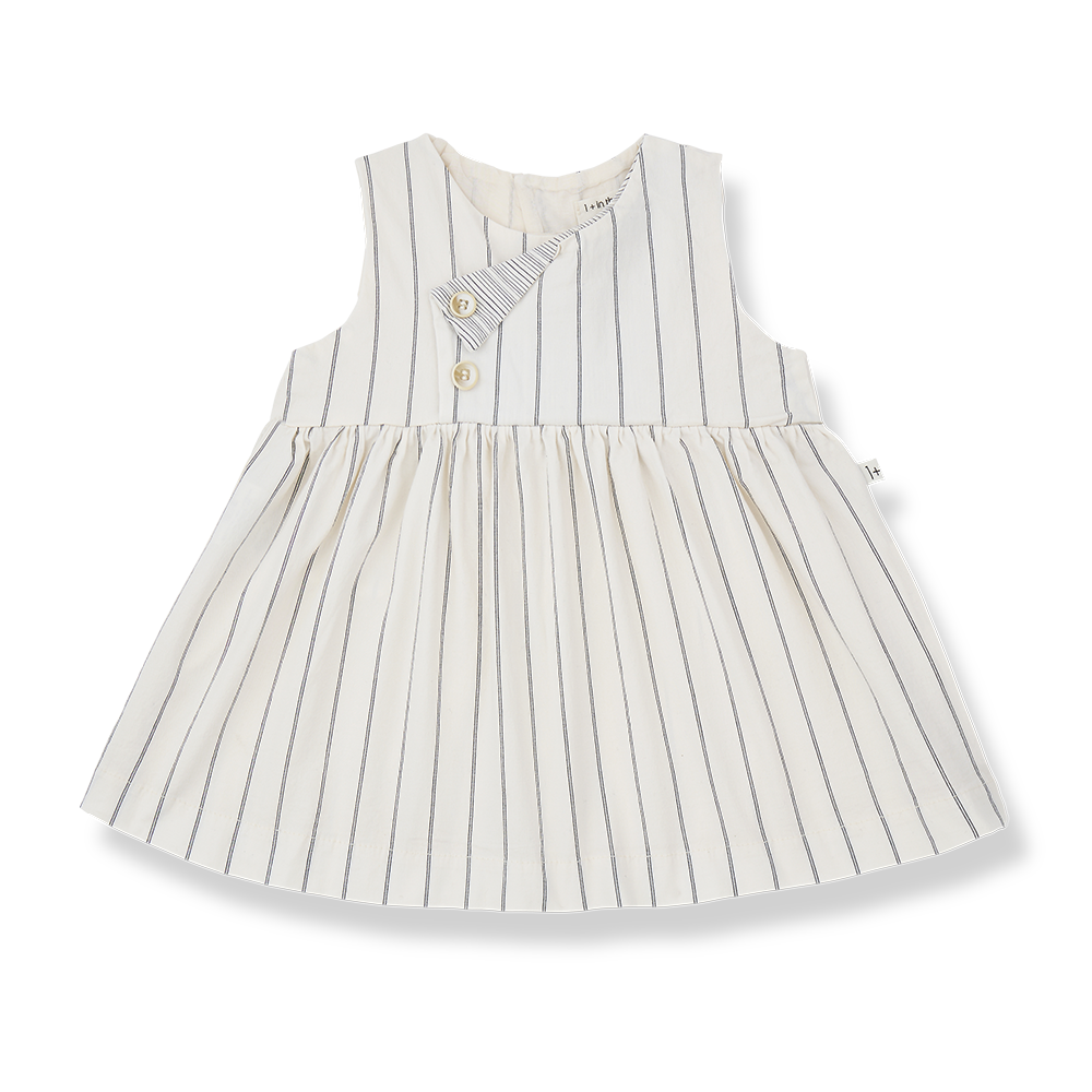 Escala Off White Denim Dress