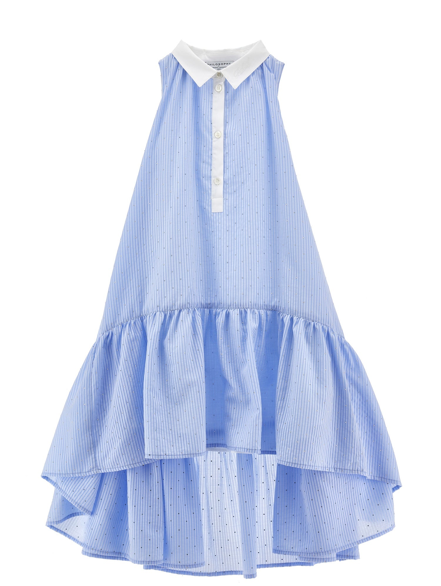 I1G912 Blue SLVLSS Dress W/Collar