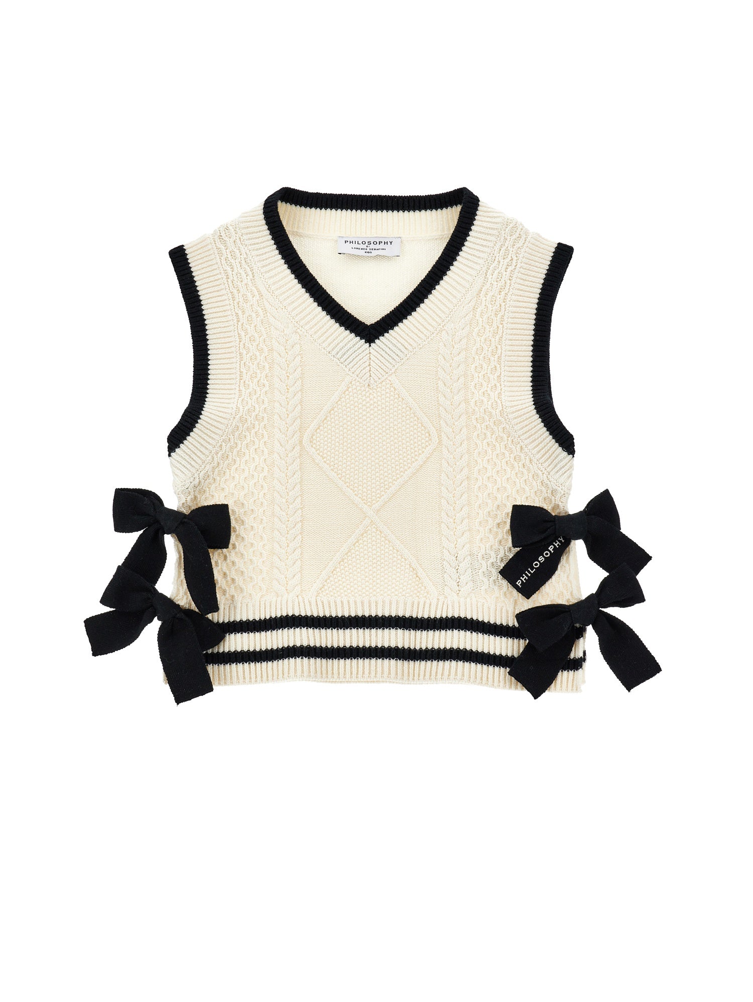 I9G306 Knit Vest W/Bows On Sides