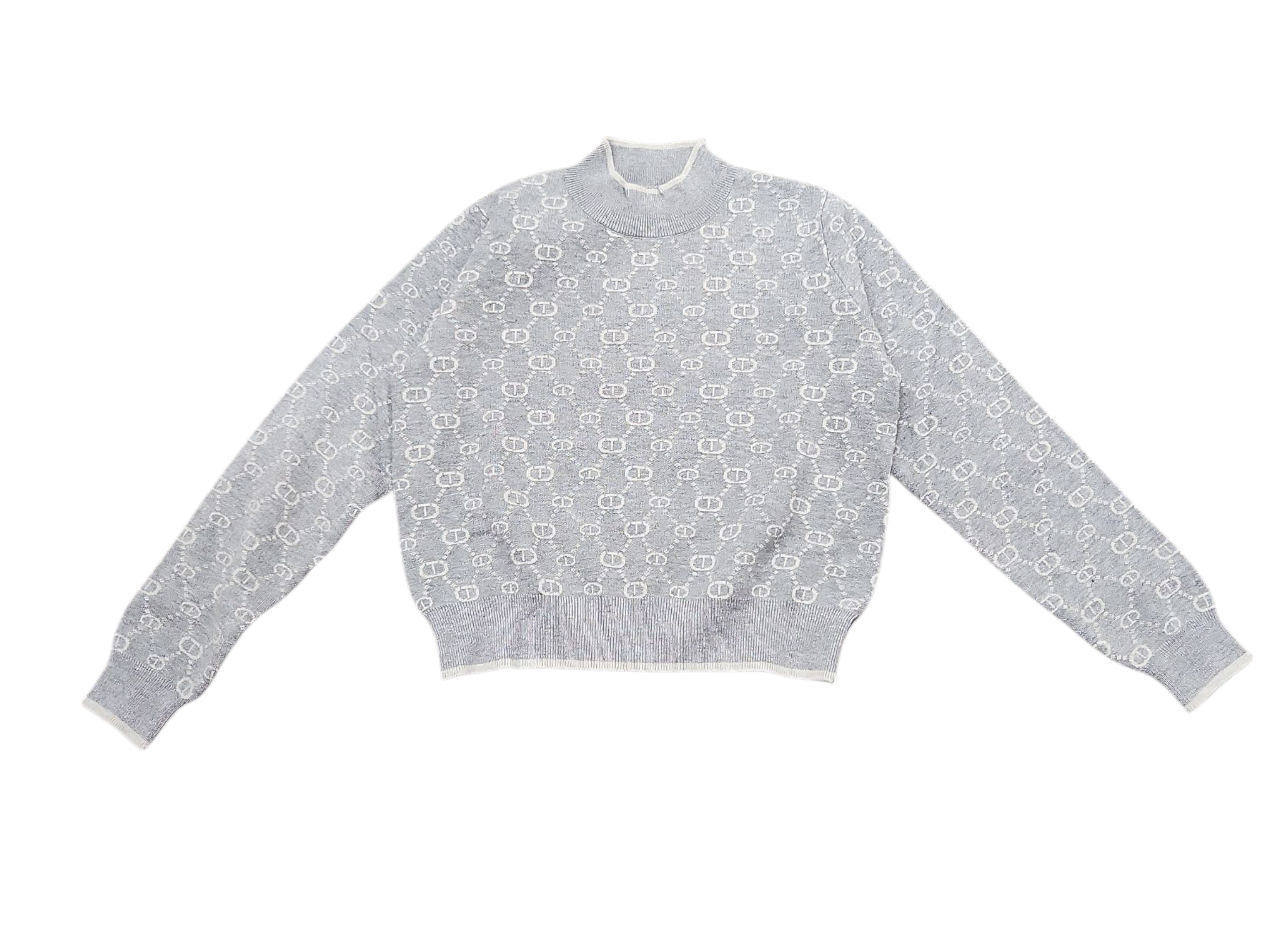 Grigio/Medio Micro Logo Mockneck Sweater