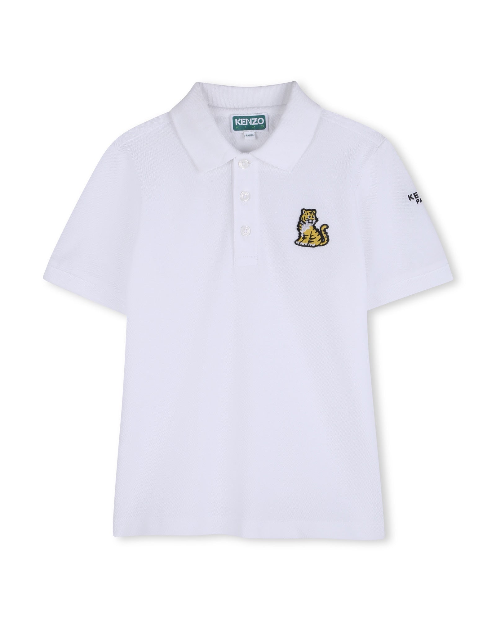 K61694 White Polo Shirt Embroidered Badge
