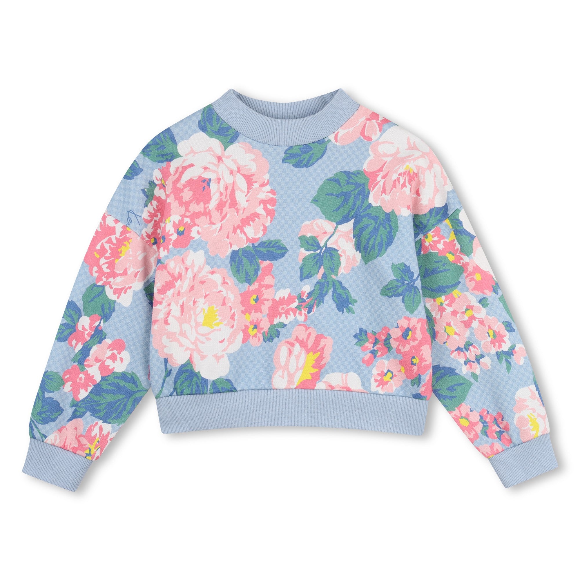 K61976 Pale Blue Floral Sweatshirt