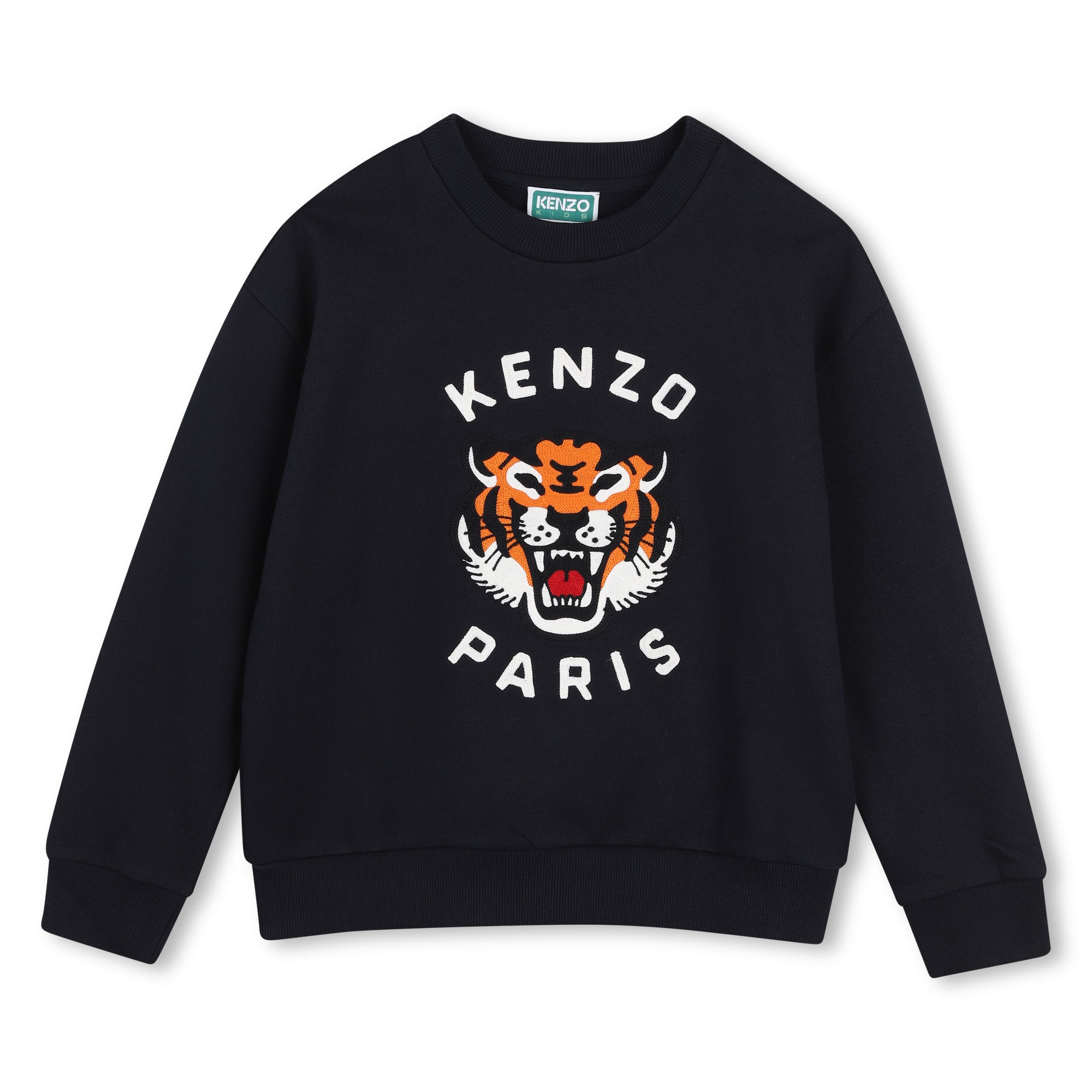 K62029 Navy Sweatshirt Tiger Embroidery on Front