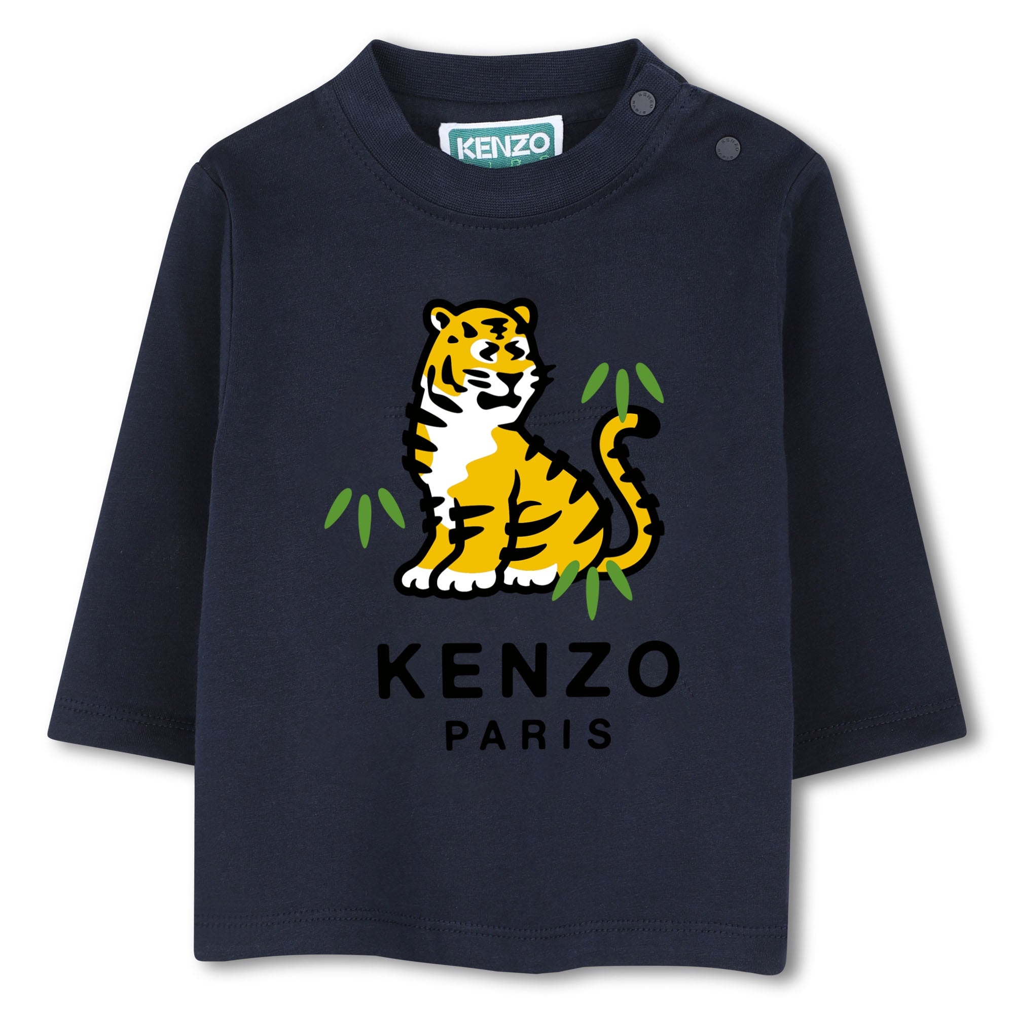 K62111 Navy LS Tiger Tshirt Front and Back