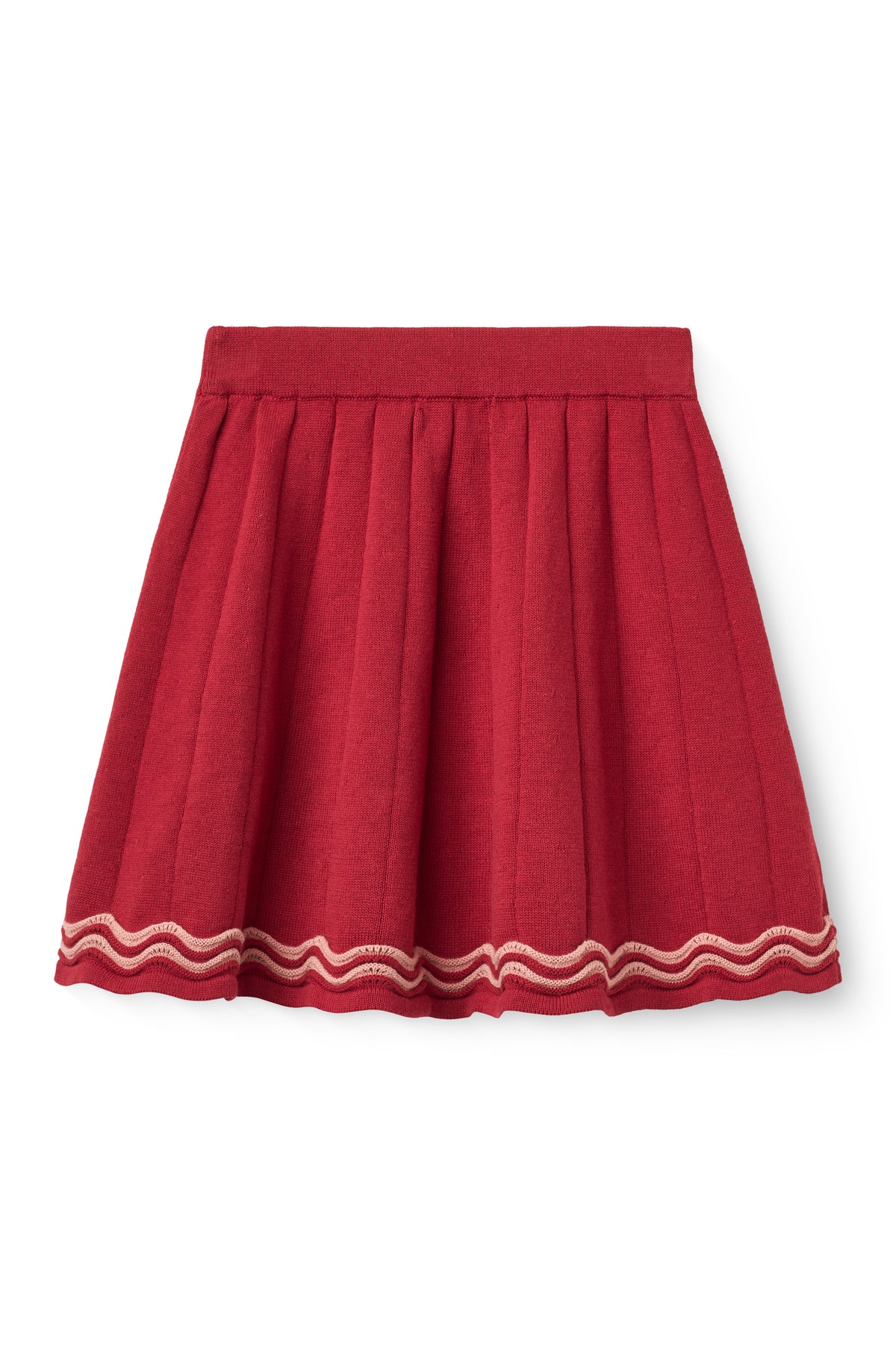 Blouse with Deco Neck Red and Skirt