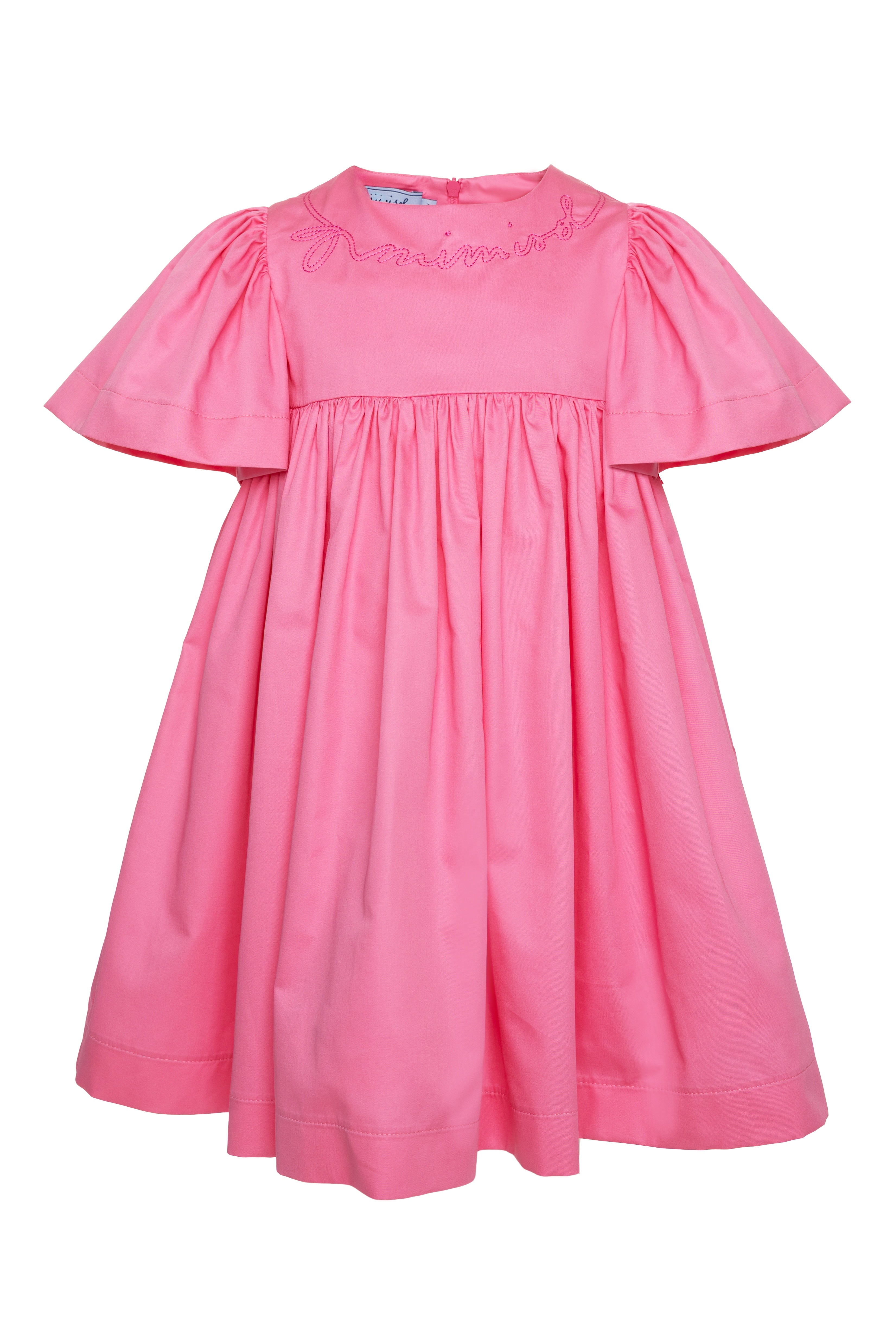Fuchsia Logo Embroidered Dress