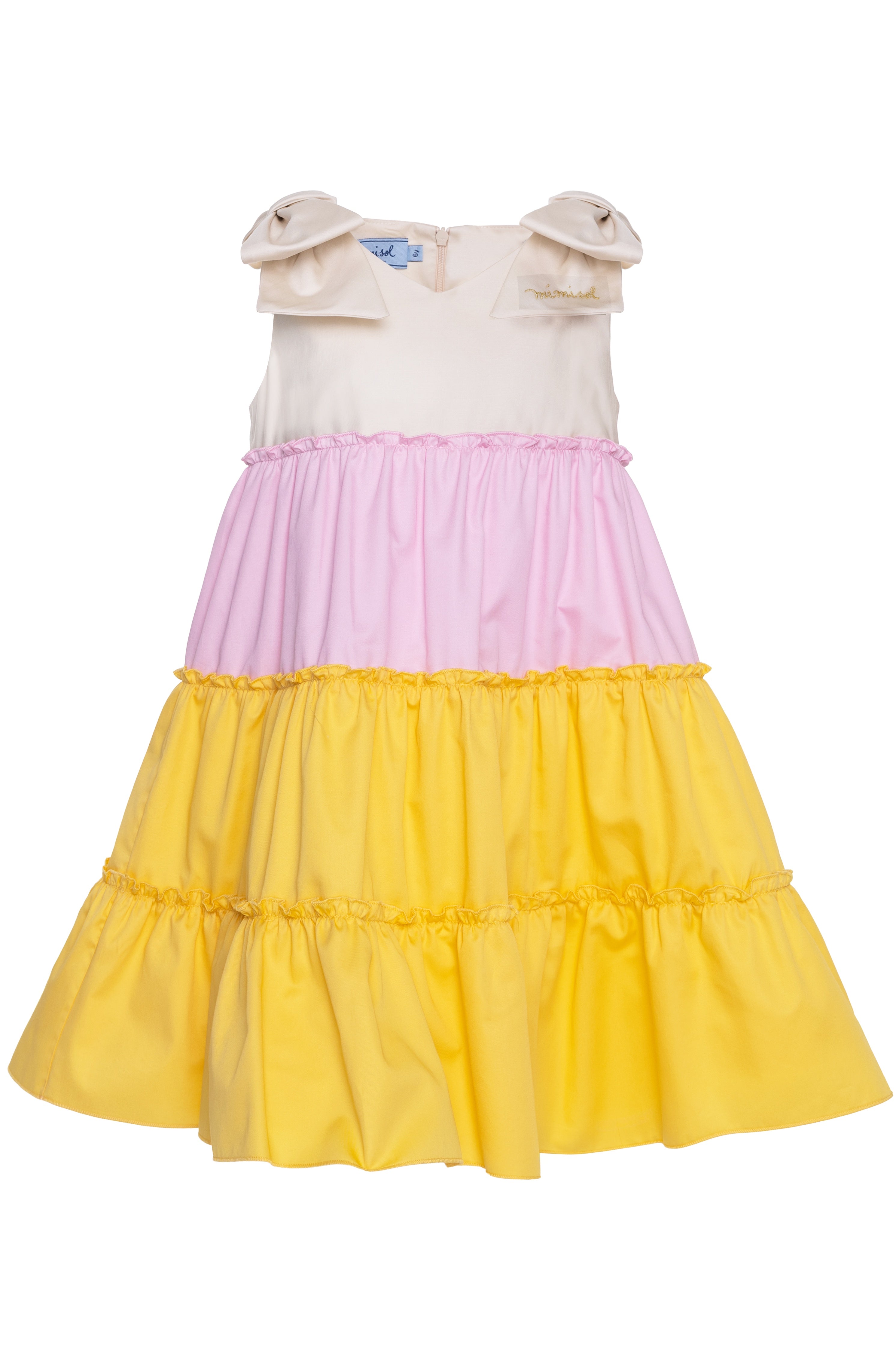 Pink-Yellow Gathered Dress