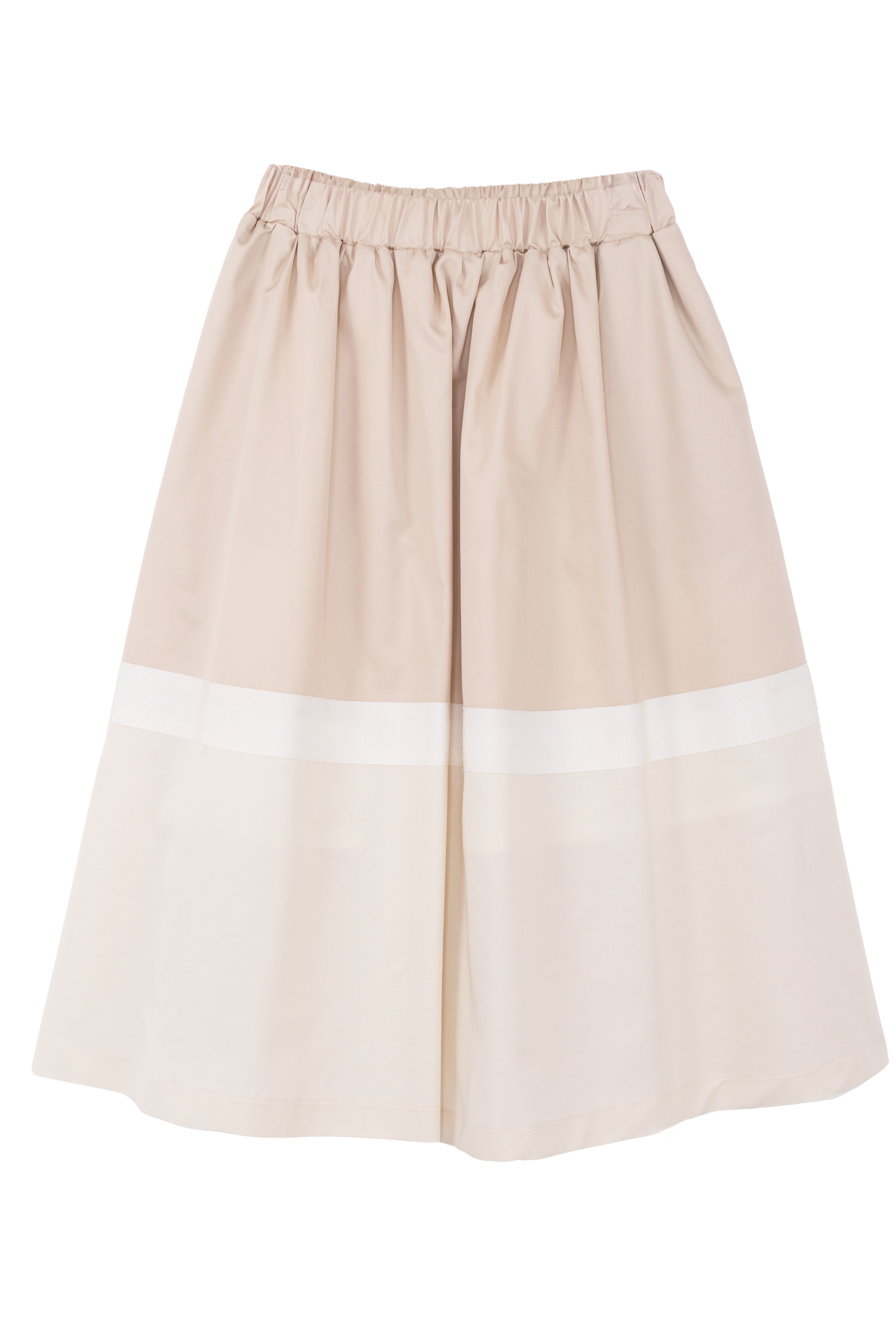 Beige Color Black Maxi Skirt