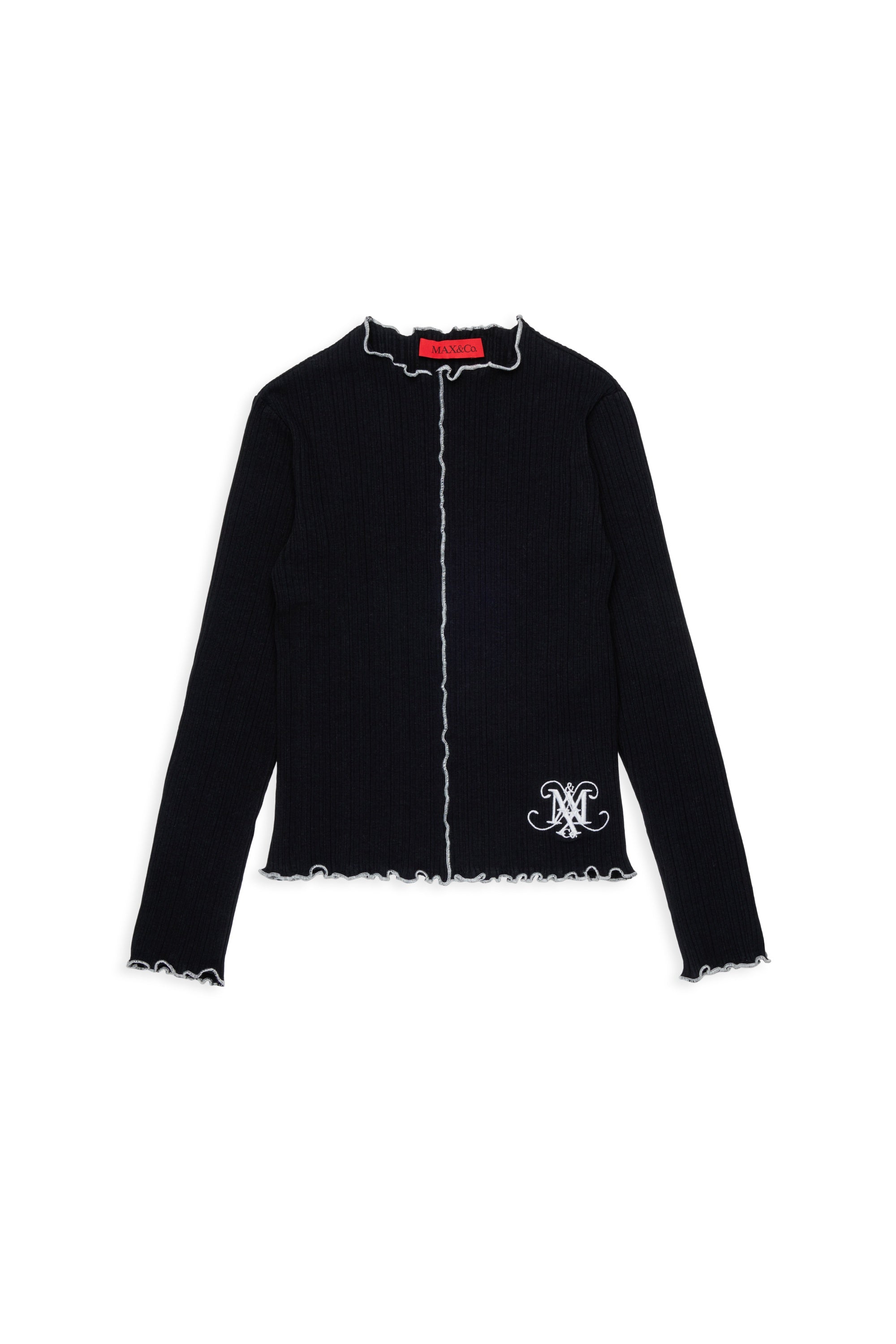 MAXT45F Black Rib Shirt W/Contrast Trim