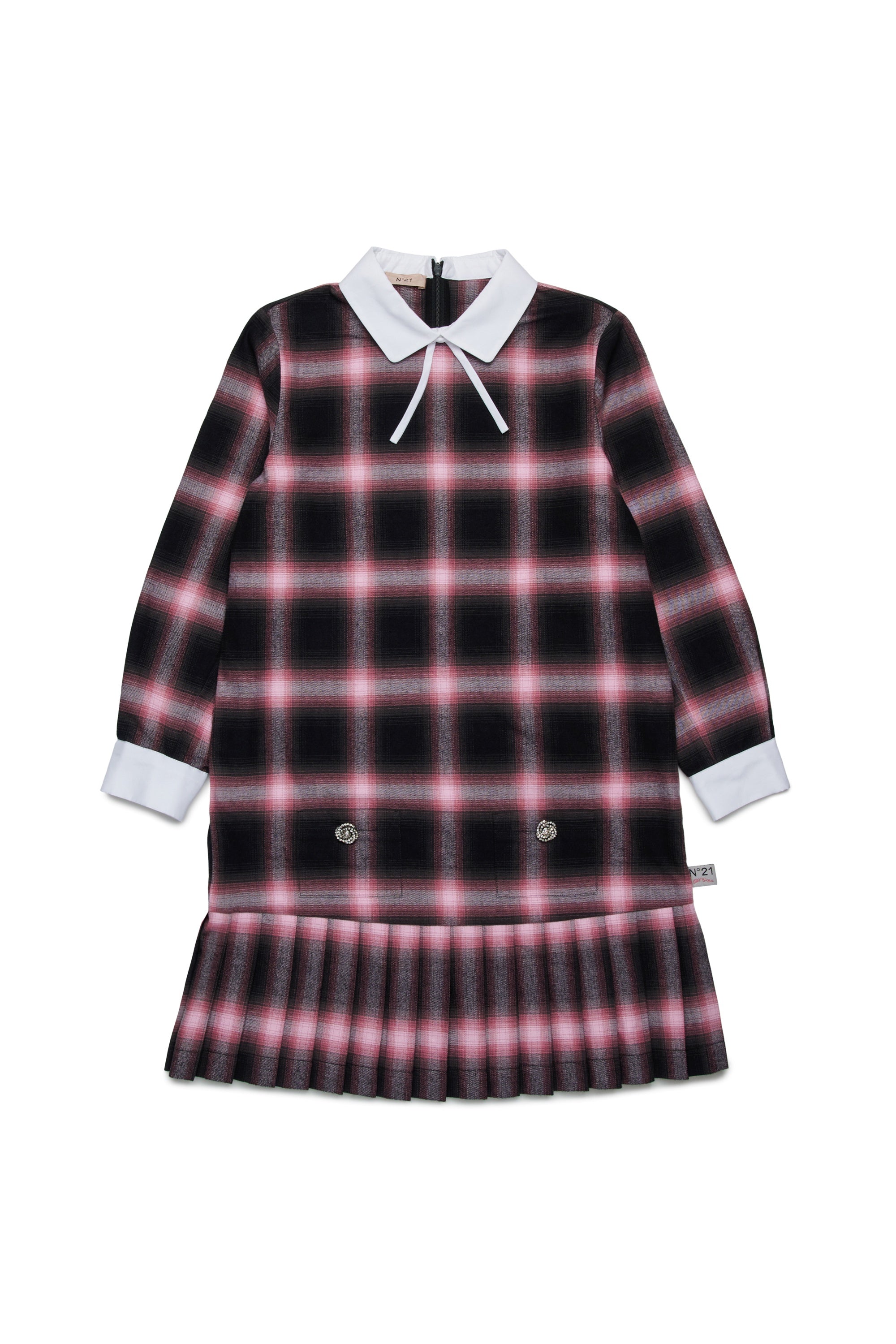 N21D139F Black Pink Check Dress