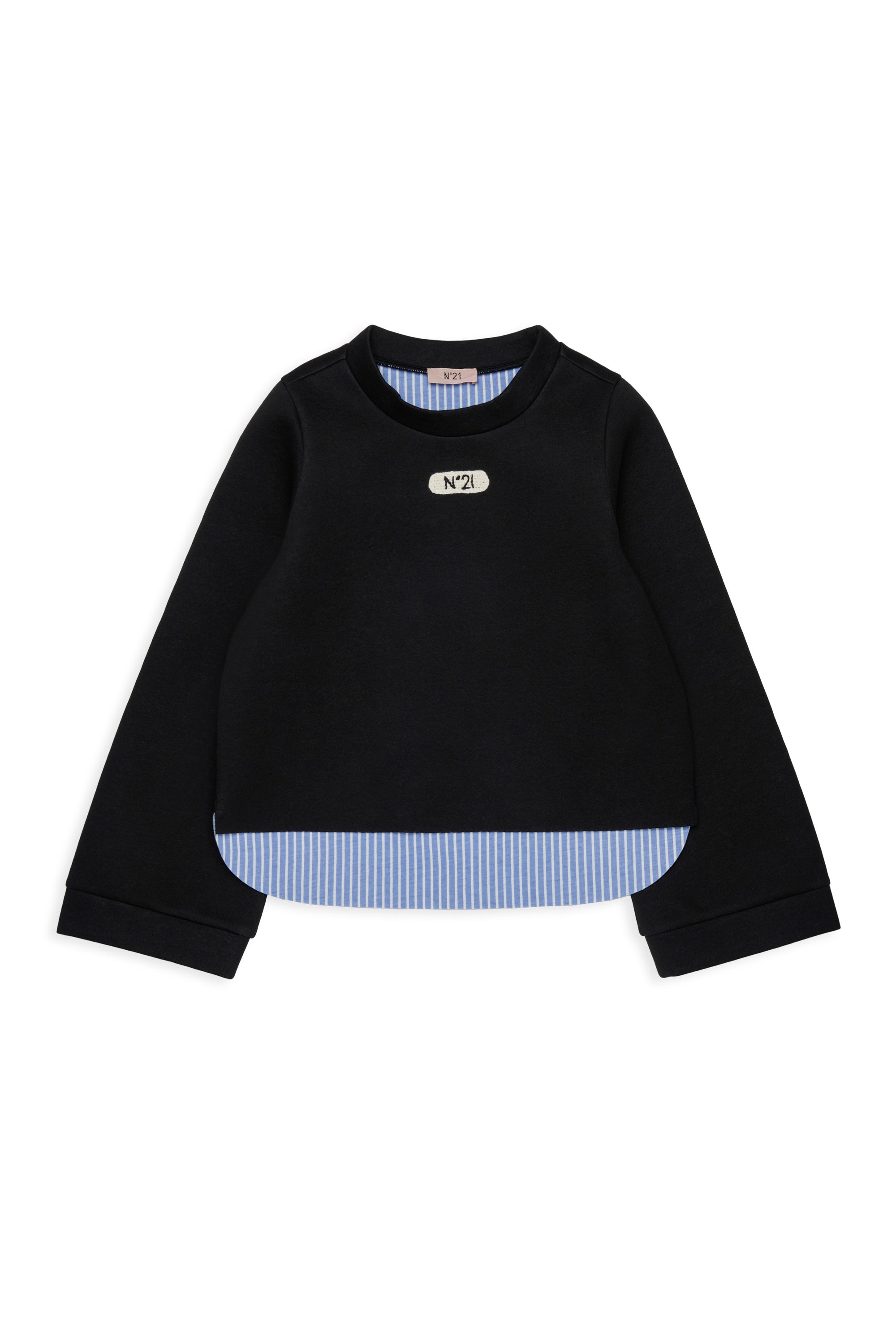 N210F1 Black Neoprene Sweatshirt W/Blue Stripe Lining