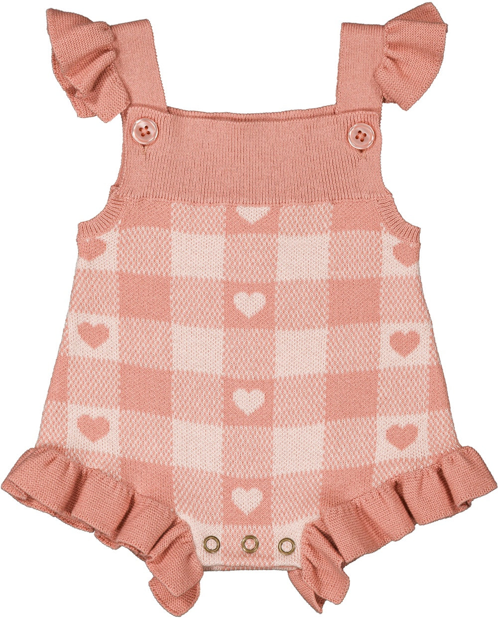 Esmee Knitted Heart Pink Overall