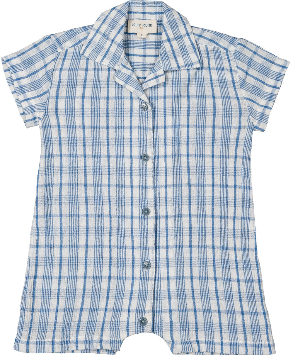 Overall Gaston Crepe Check Blue
