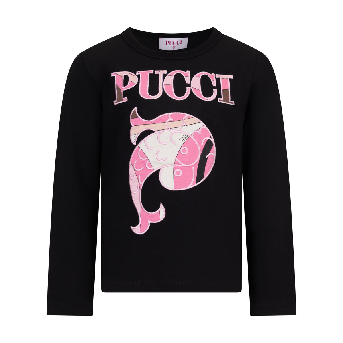 PZ8C00 LS Logo Print Tshirt Black