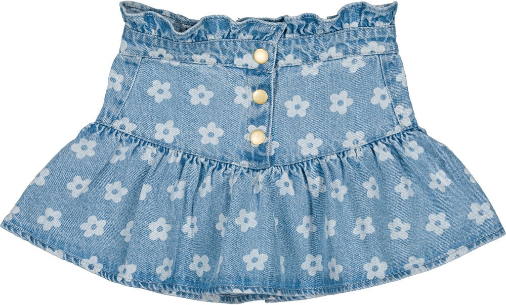 Pipeau Denim Flower Skirt