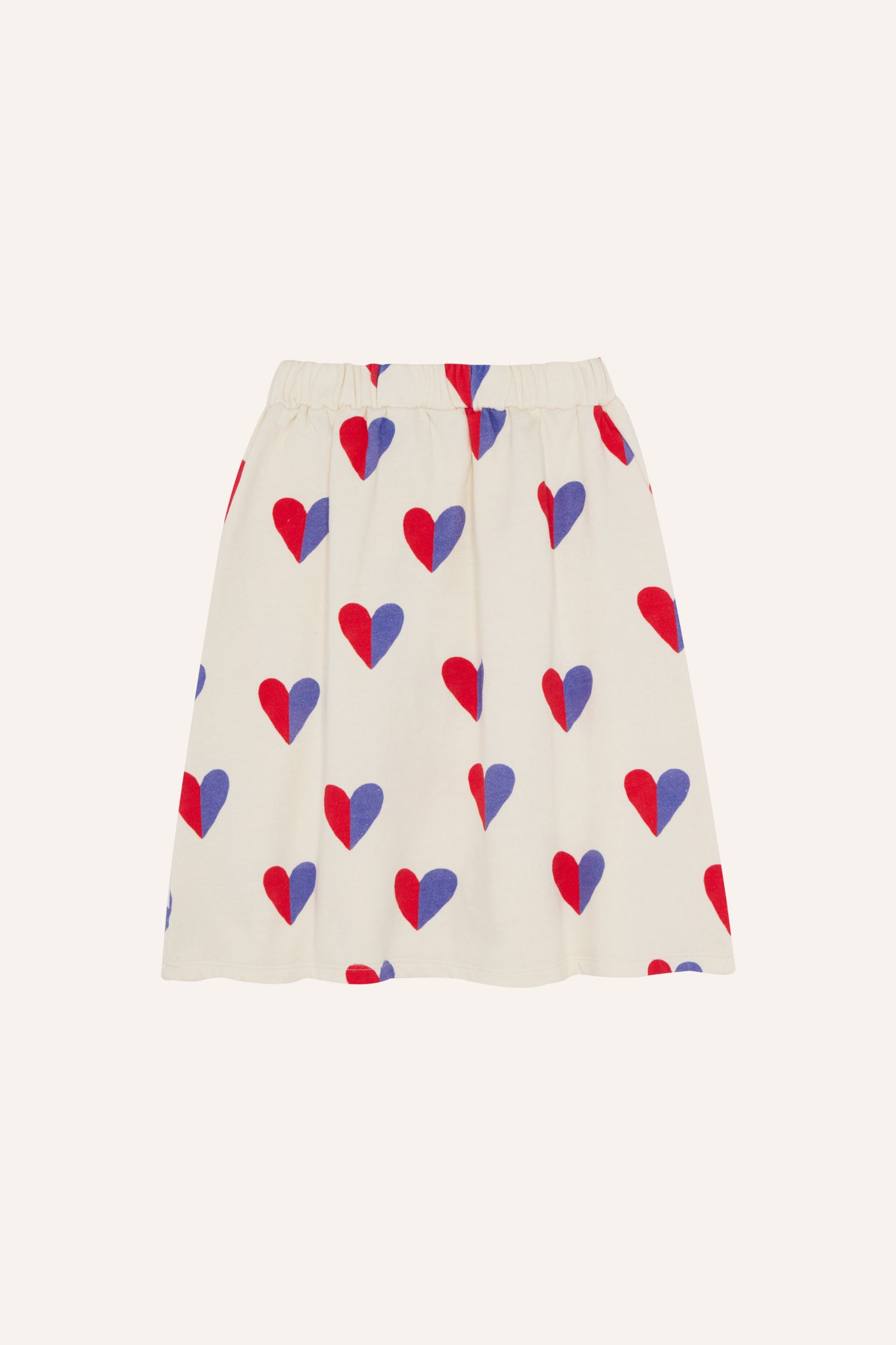 Bicolor Hearts Skirt Ecru