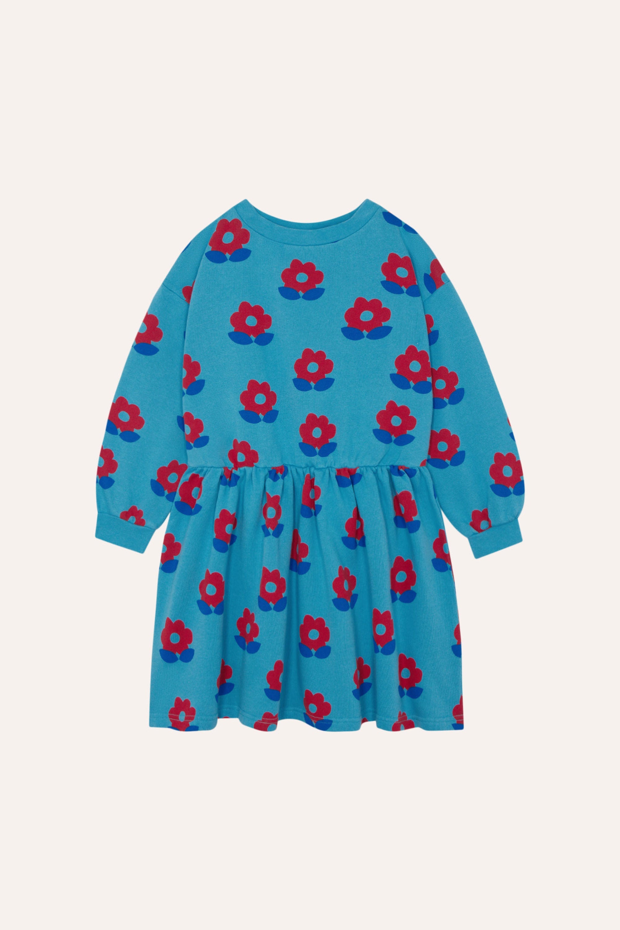 Big Flowers Blue Dress