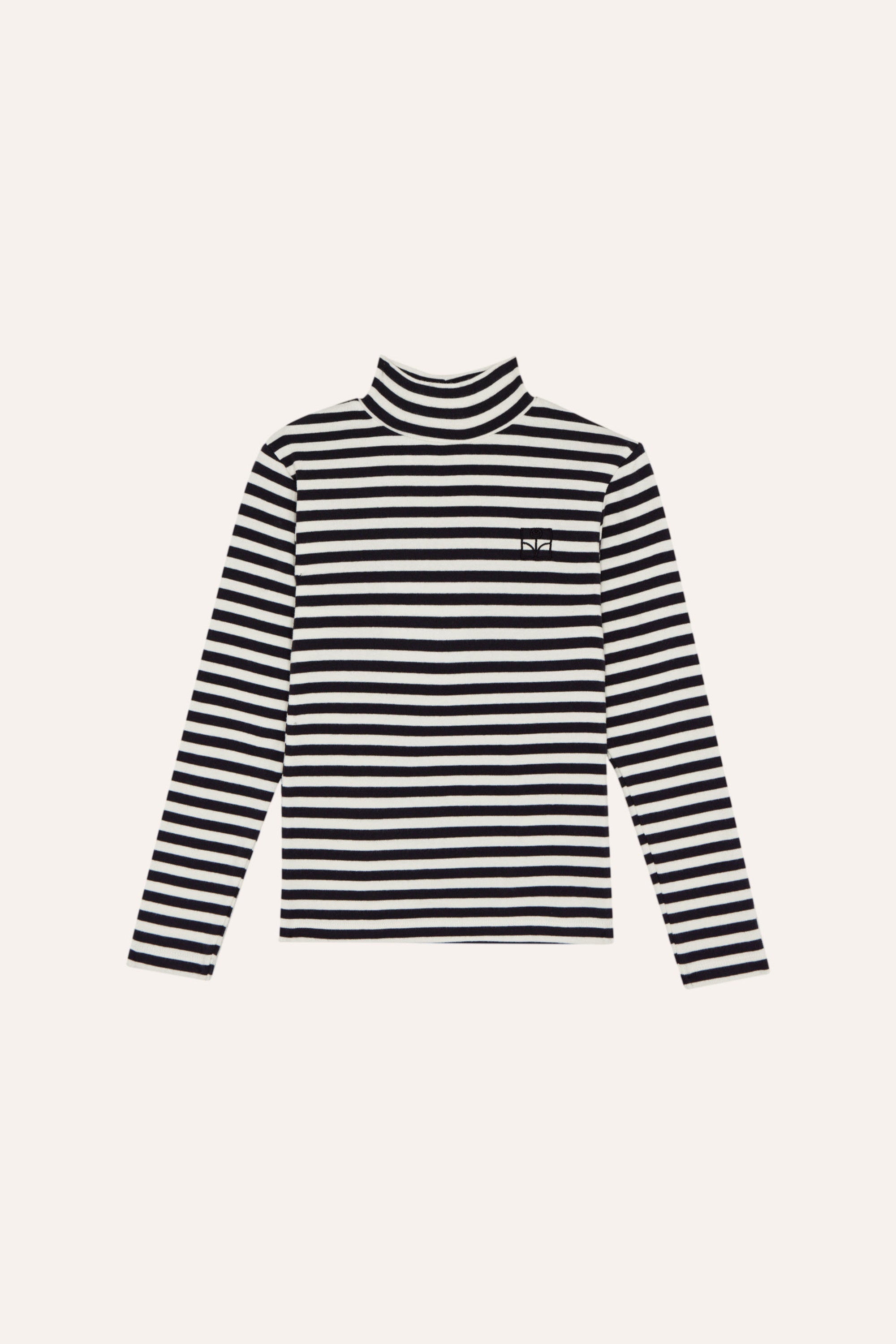 Grey Stripes Turtle Neck Tshirt