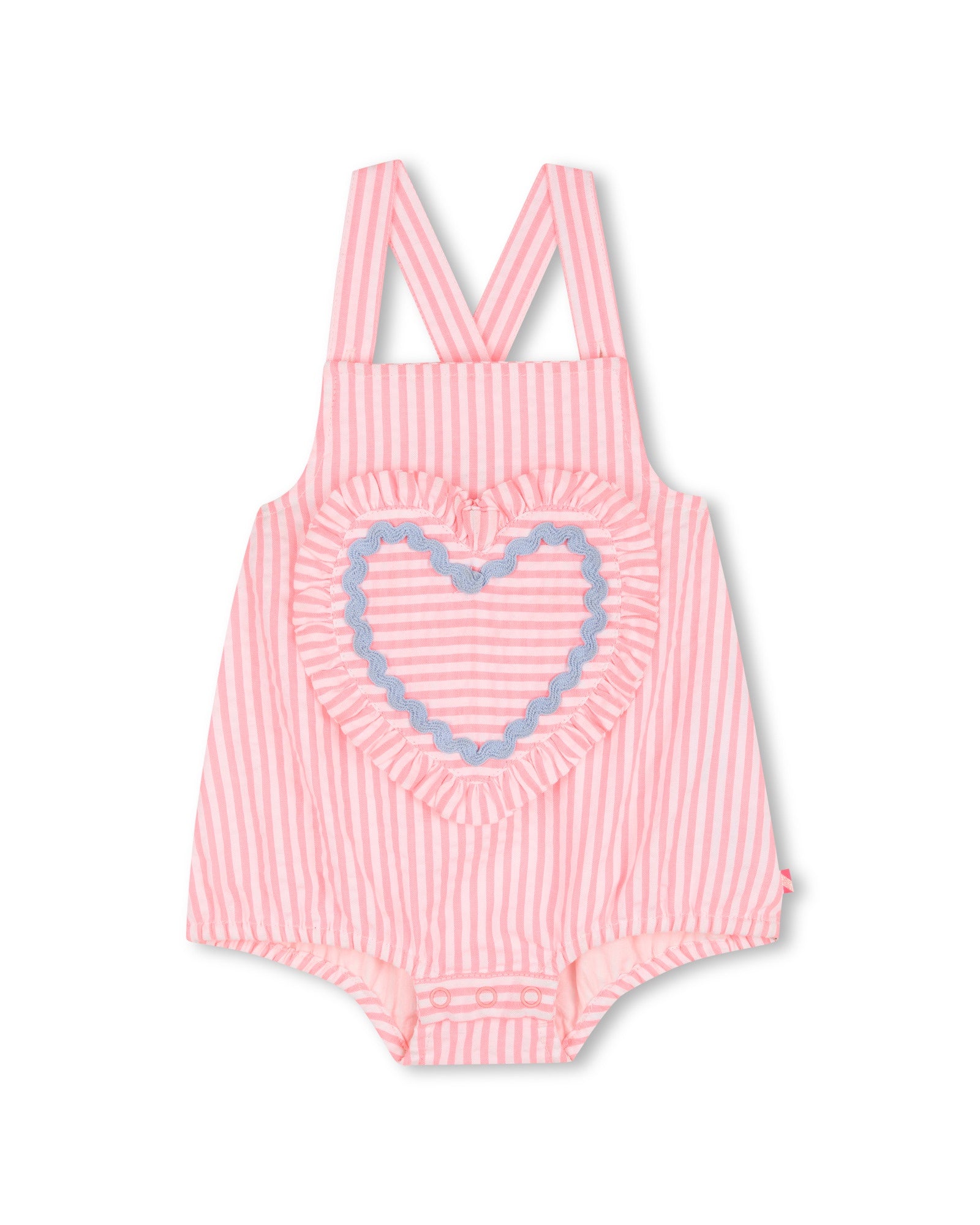 U21797 Fluroesent Pink/White Heart Overalls