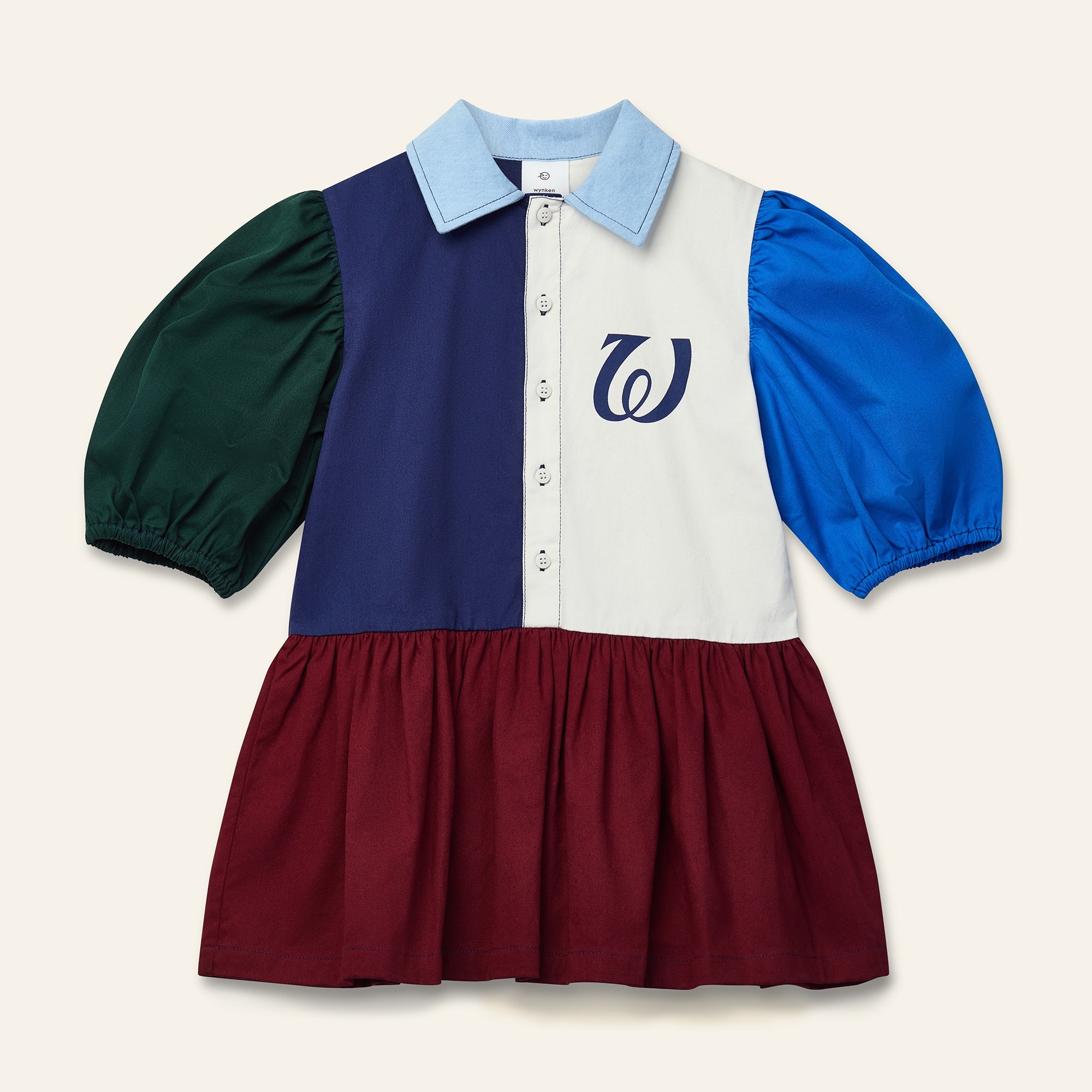 Navy Multi Beau Collar Dress