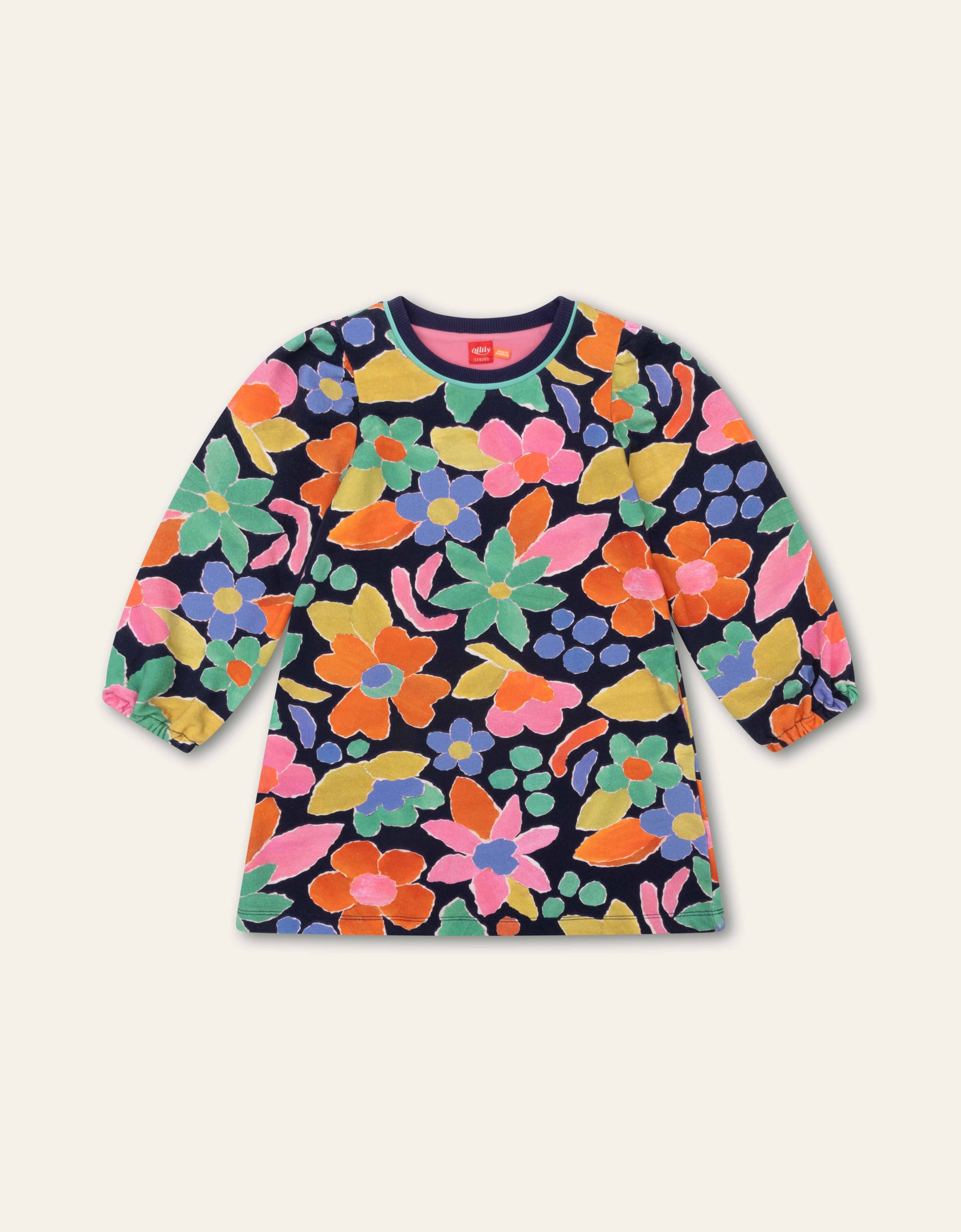 Dexiette Long Sleeve Floral Dress Multi