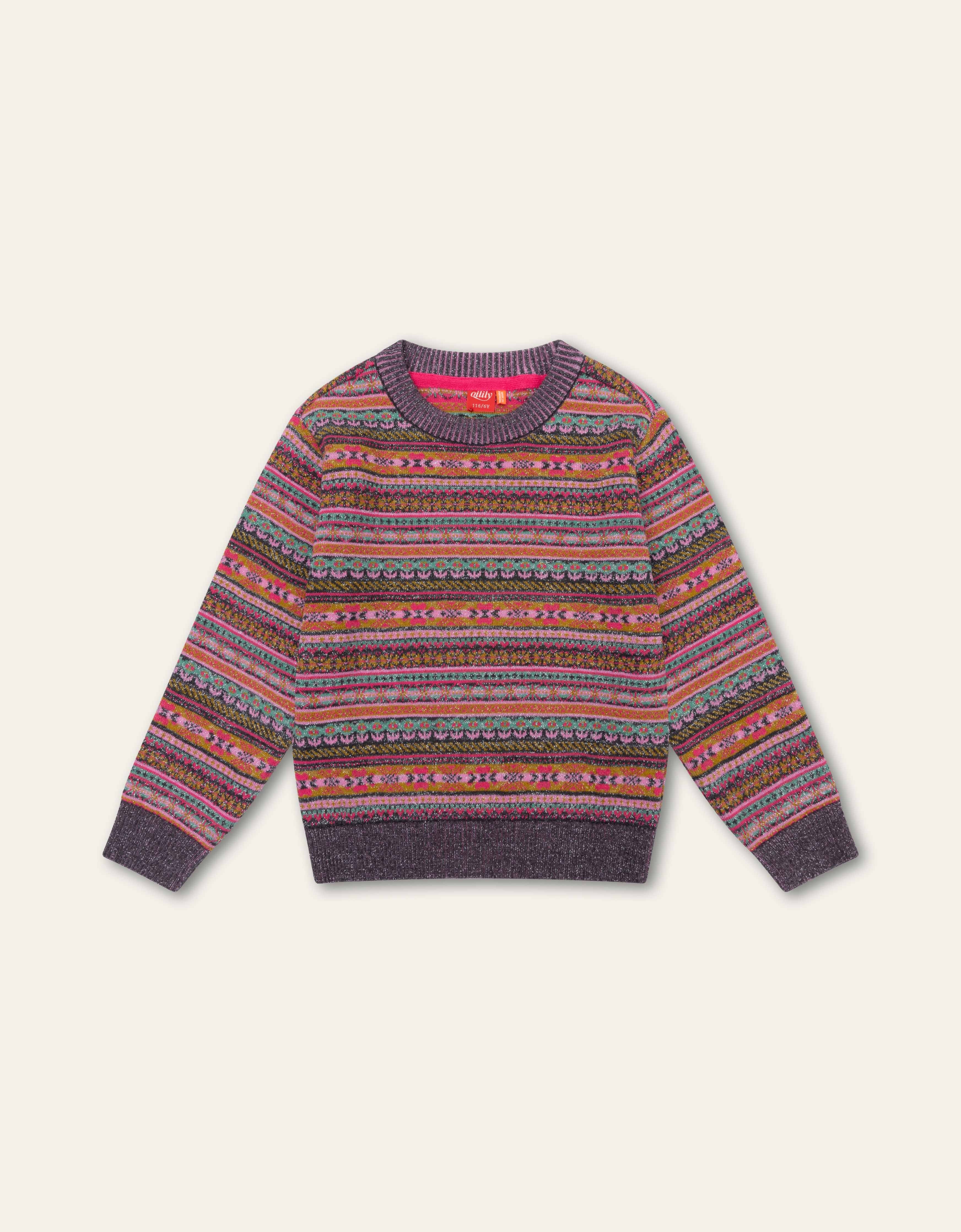 KEK Patterned Sweater Pink Multi