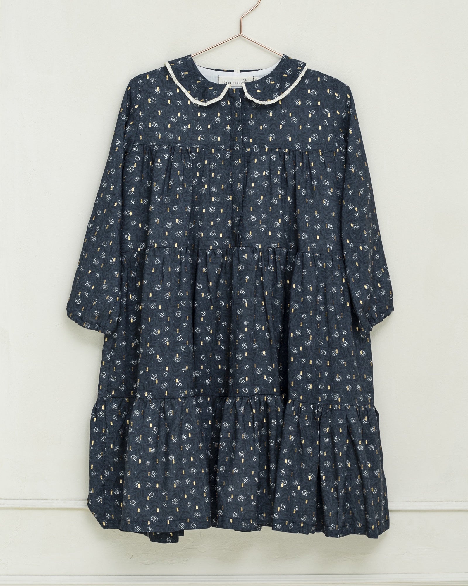 Edge Pompon Gold Embellished Dress